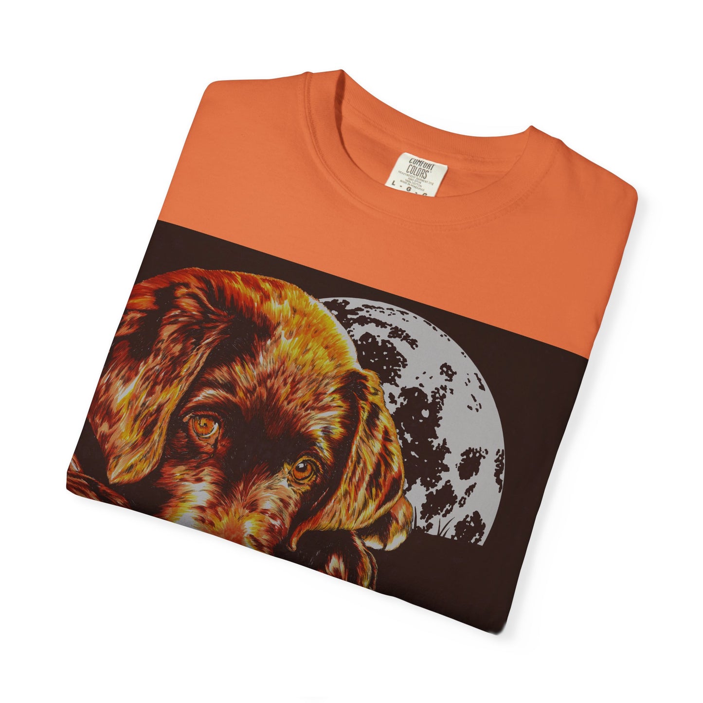 Moonlit Chocolate Lab Puppy Unisex Garment-Dyed T-Shirt