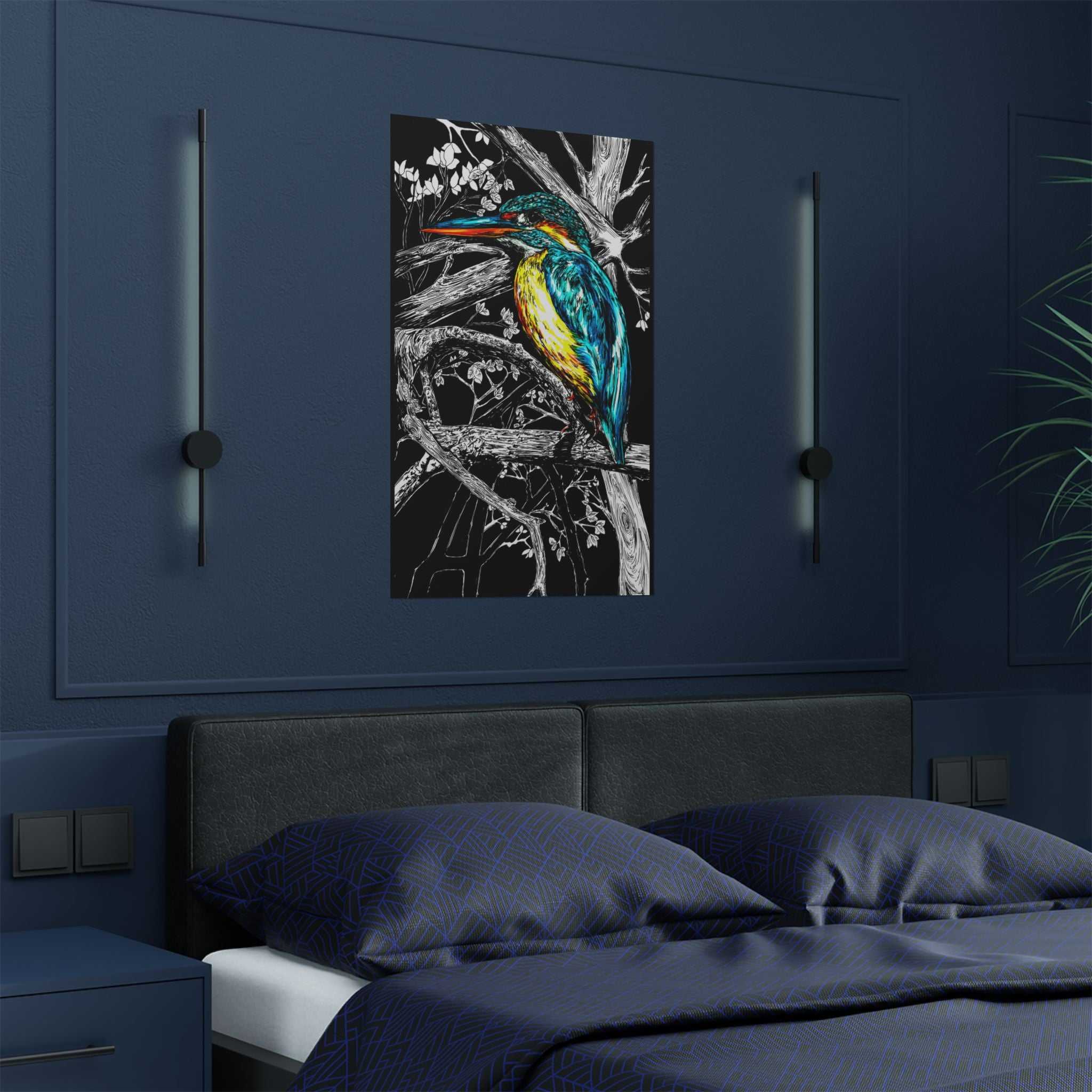 Bring nature's beauty into your home with our stunning Kingfisher Satin Poster - 300gsm Art Print for Nature Lovers. Shop now!