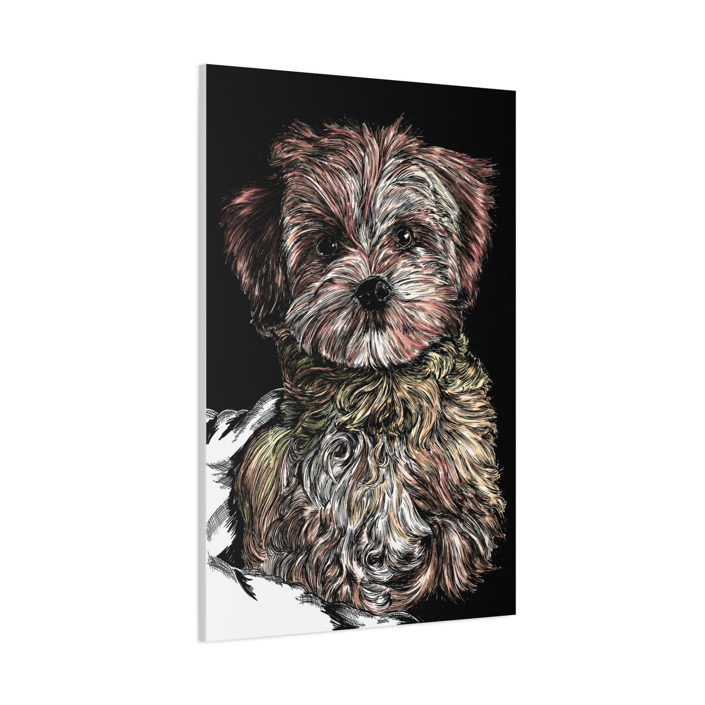 Hand Drawn Dog Portrait Canvas