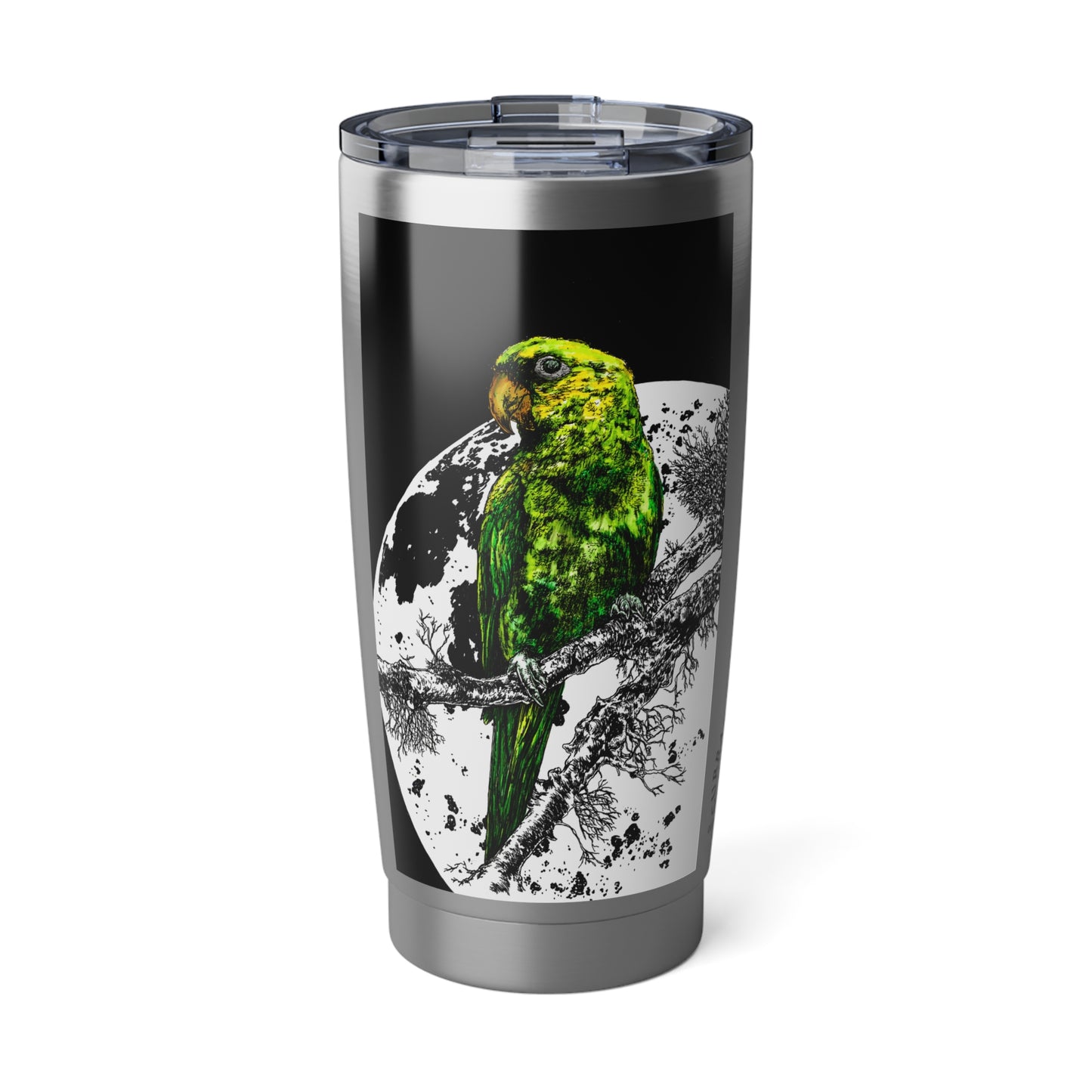 Parrot Travel Mug, Parrot Coffee Cup, Parrot Lover Gift, Parrot Art Tumbler, Unique Parrot Mug, Parrot Themed Gift, Parrot Insulated Cup