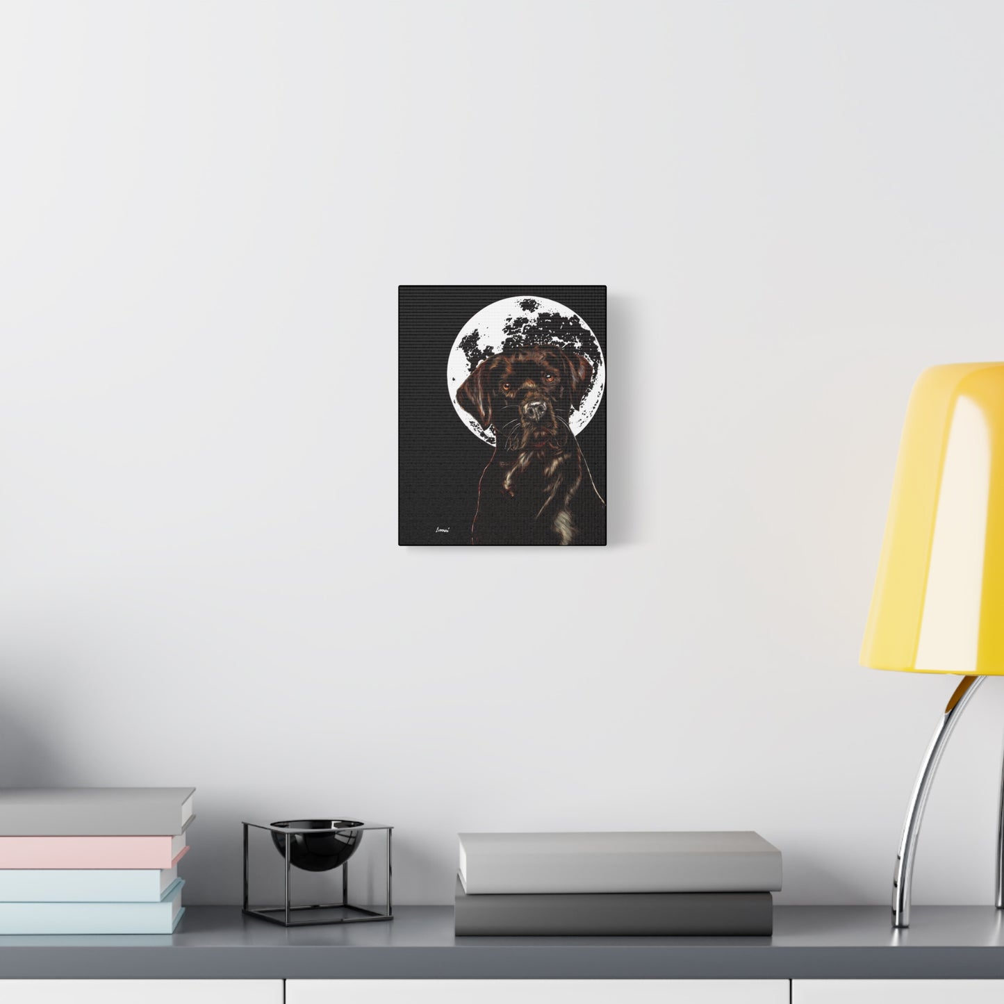 Chocolate Lab in Moonlight Wall Art Print of the Original