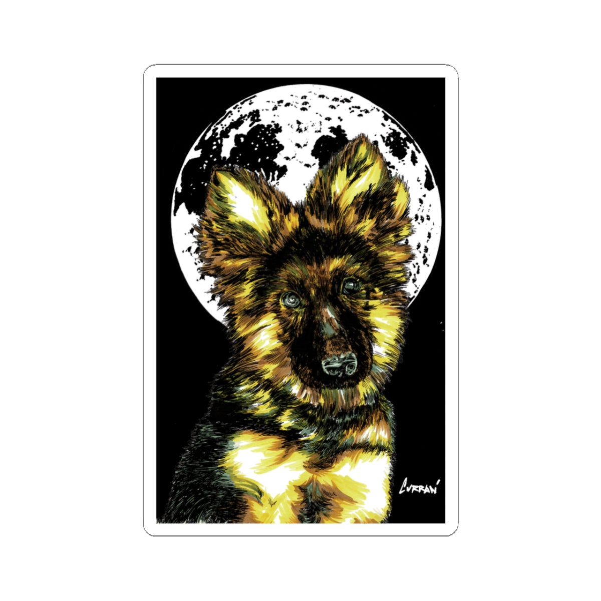 German Shepherd Puppy Kiss-Cut Sticker, Perfect gift