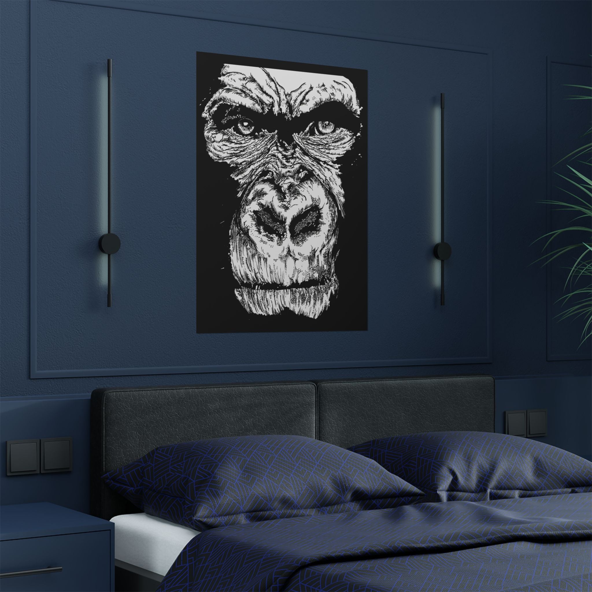 Gorilla Art Satin Poster | Eye-Catching Wildlife Decor