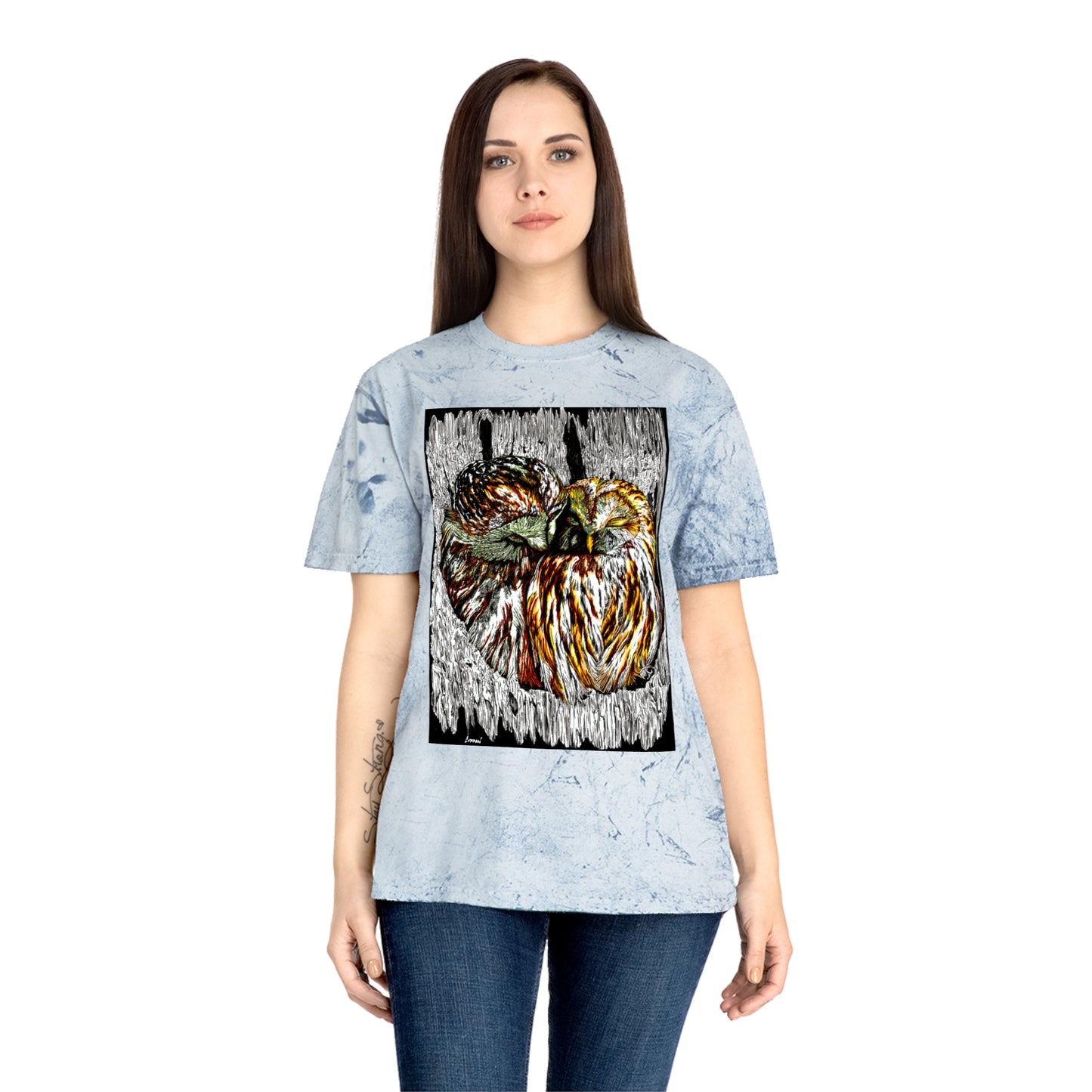 Two Owls in a Tree T-Shirt Original Hand Drawn Art