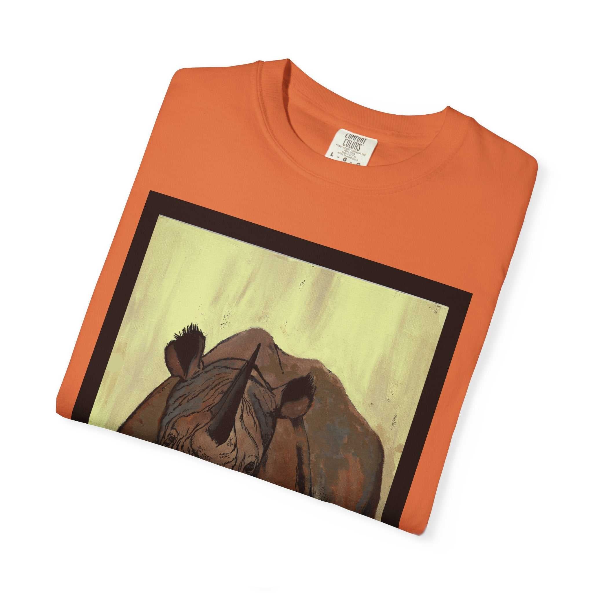 Perfect blend of style and sustainability with our Wildlife Rhinos Unisex Garment-Dyed T-Shirt - Eco-Friendly Nature Art. Stand out in nature-inspired fashion!
