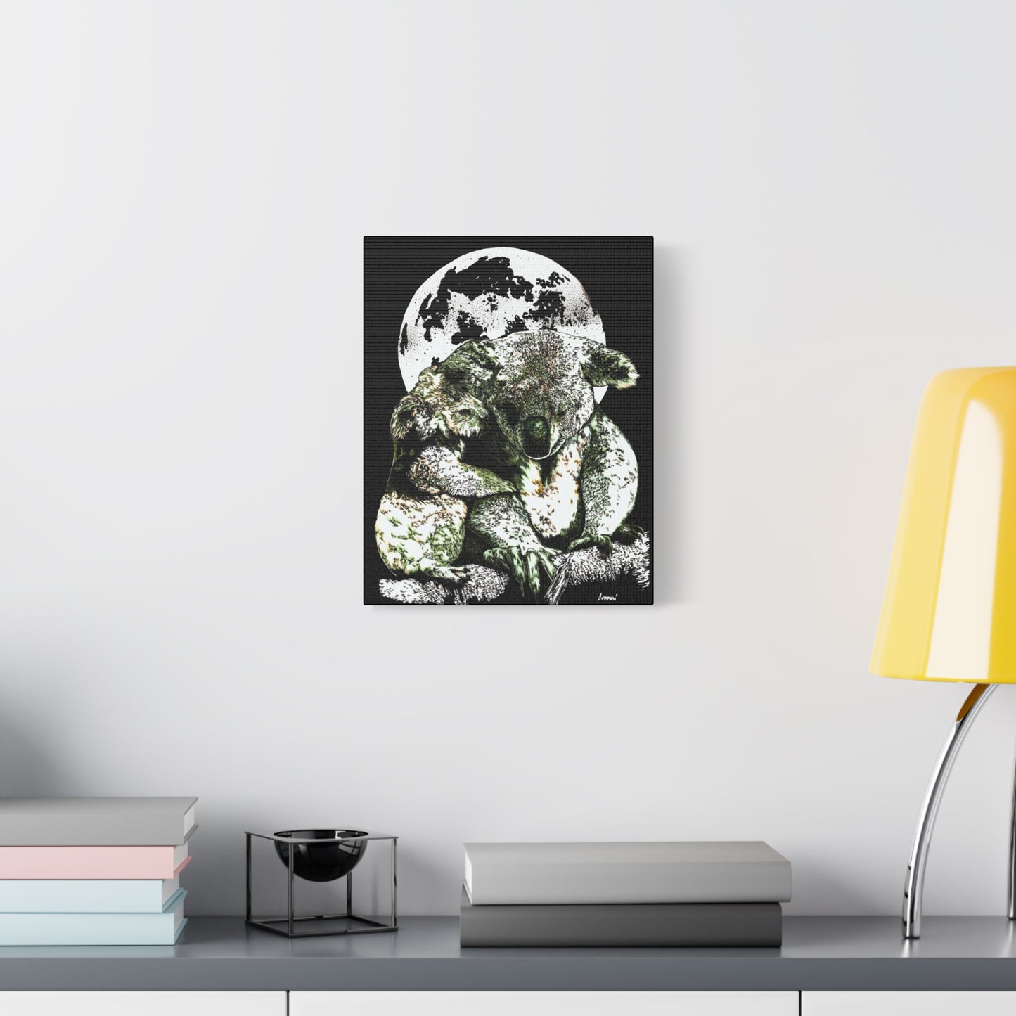 Koala Wall Art, Koala Print, Hand-Drawn Koalas, Wildlife Art, Cute Animal Art, Nature Wall Decor, Koala Lovers Gift. Printed on Matte Canvas, Stretched, 1.25"