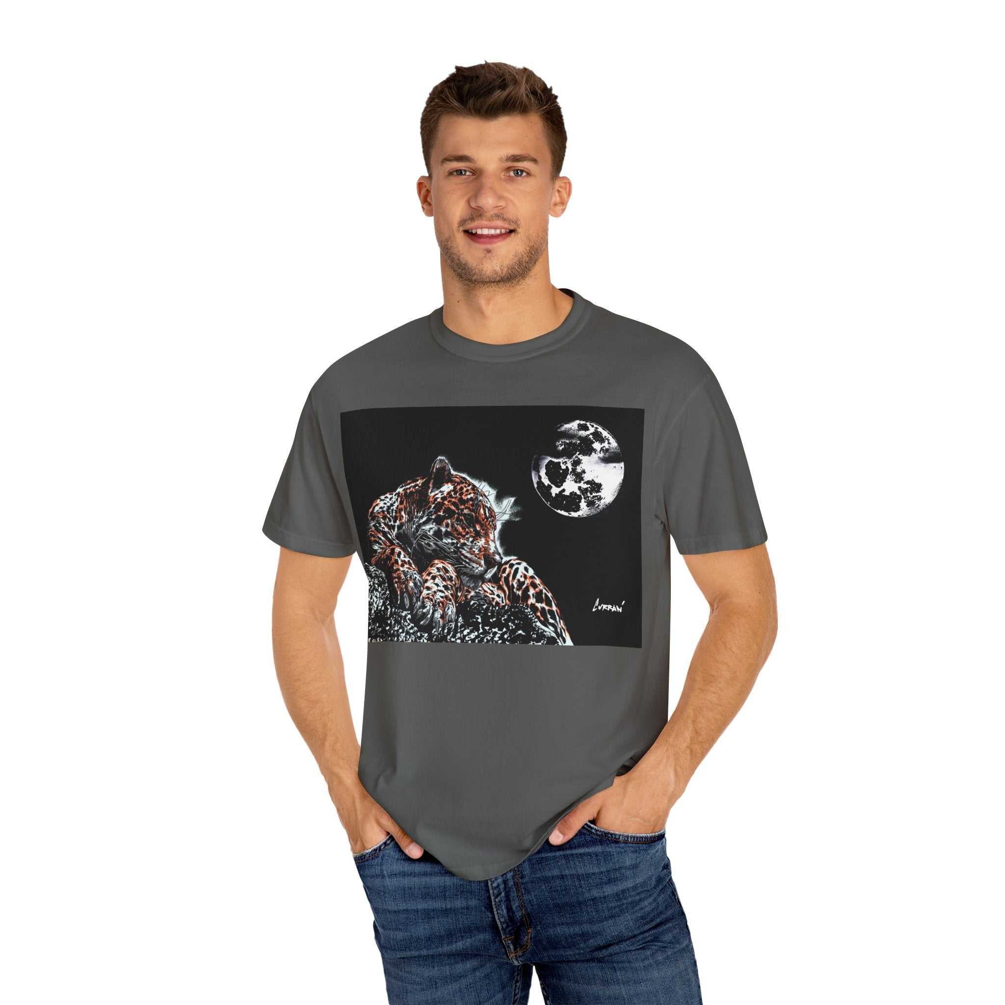 Moonlit Leopard Unisex Garment-Dyed T-Shirt
