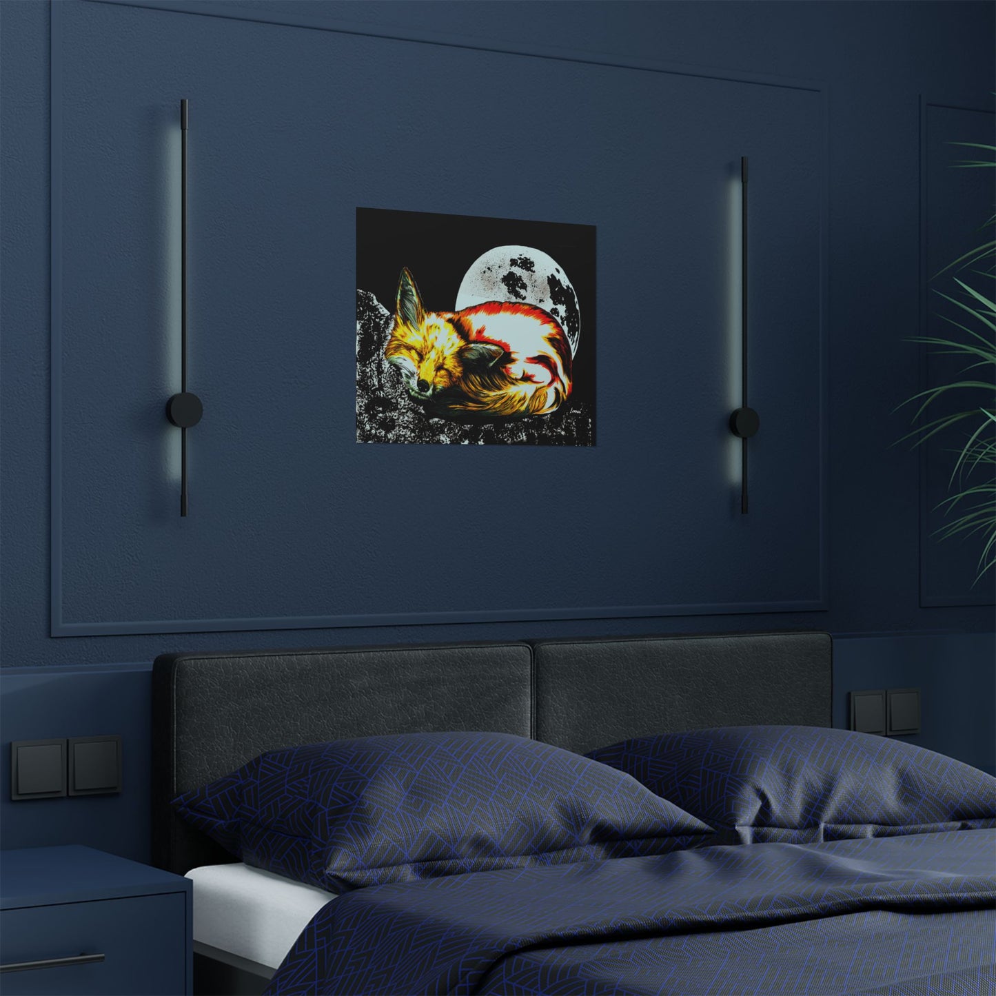 Dreamy Fox Satin Poster - 300gsm Art Print for Animal Lovers