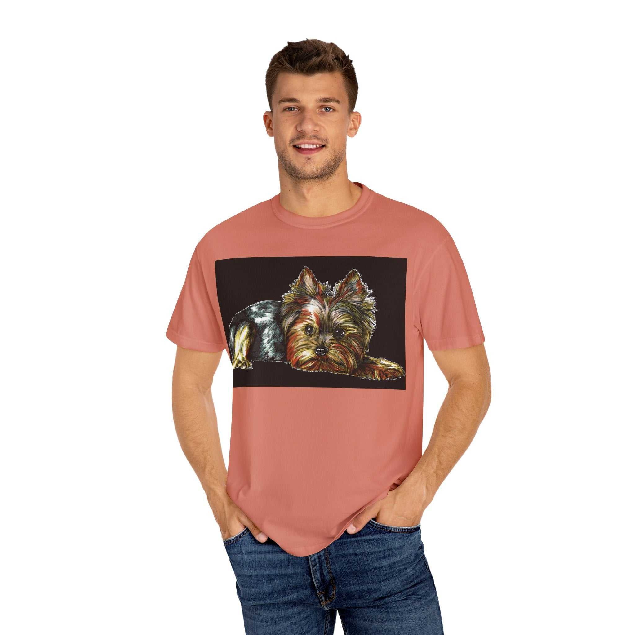 Yorkie Terrier Unisex Garment-Dyed T-Shirt