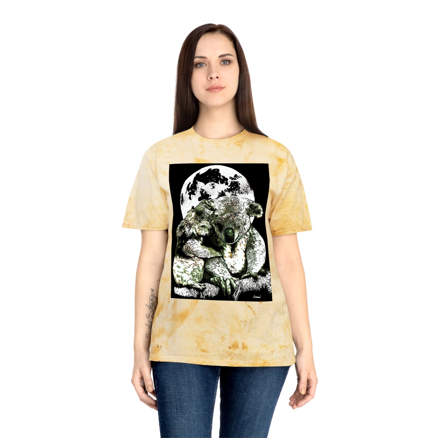 Two Koalas Color Blast T Shirt Original Hand Drawn Art
