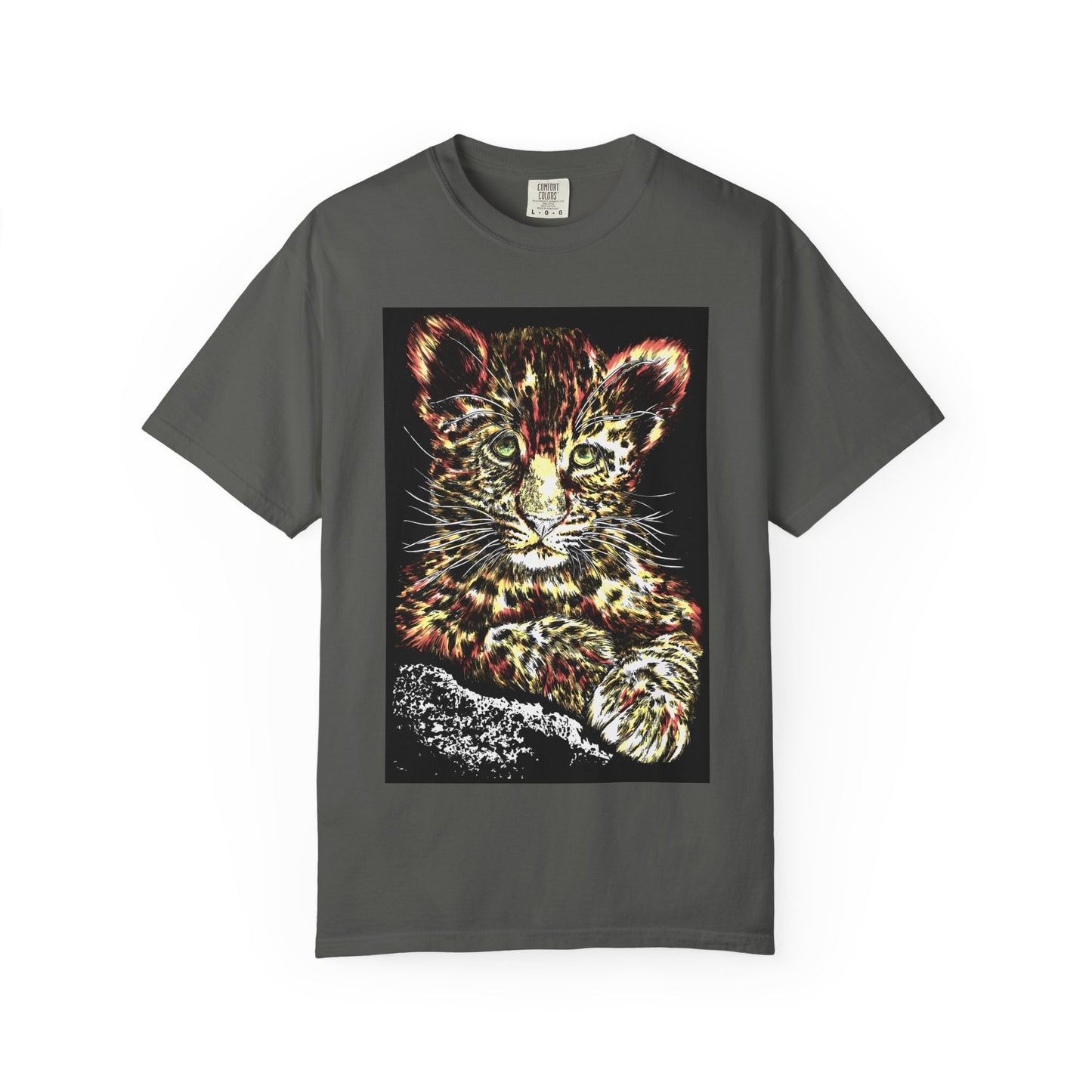 Wildlife Lovers Unisex Garment-Dyed T-shirt featuring Playful Leopard Cub
