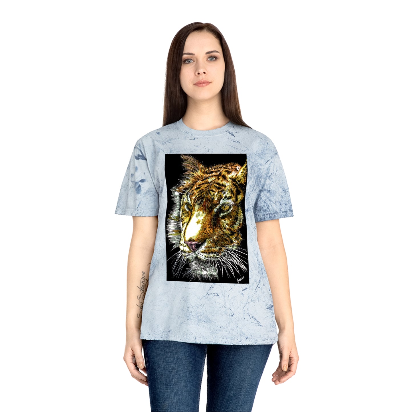 Unisex Color Blast Tiger T Shirt Bold Wildlife Art
