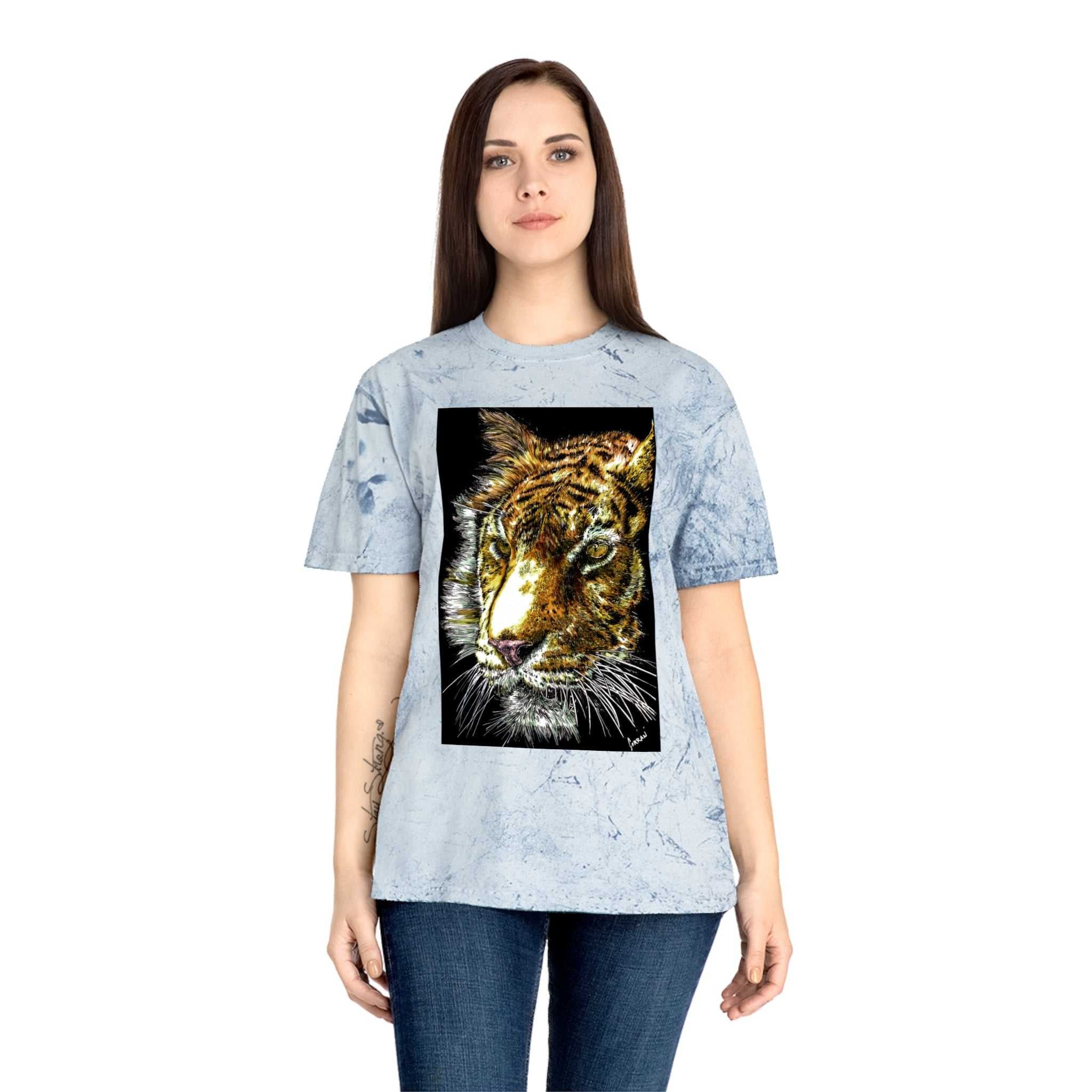 Unisex Color Blast Tiger T Shirt Bold Wildlife Art