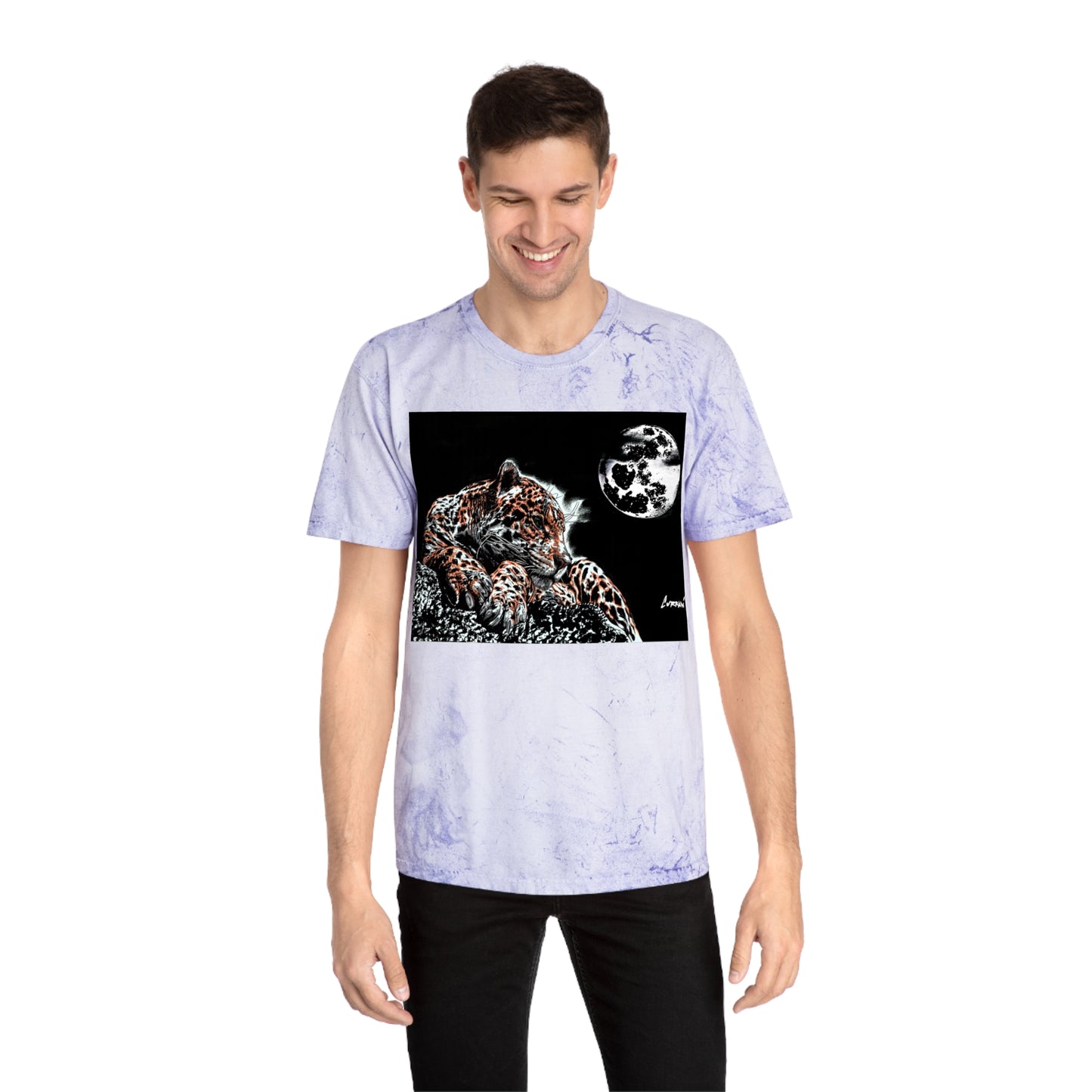 Leopard in the Moonlight T Shirt Original Hand Drawn Art