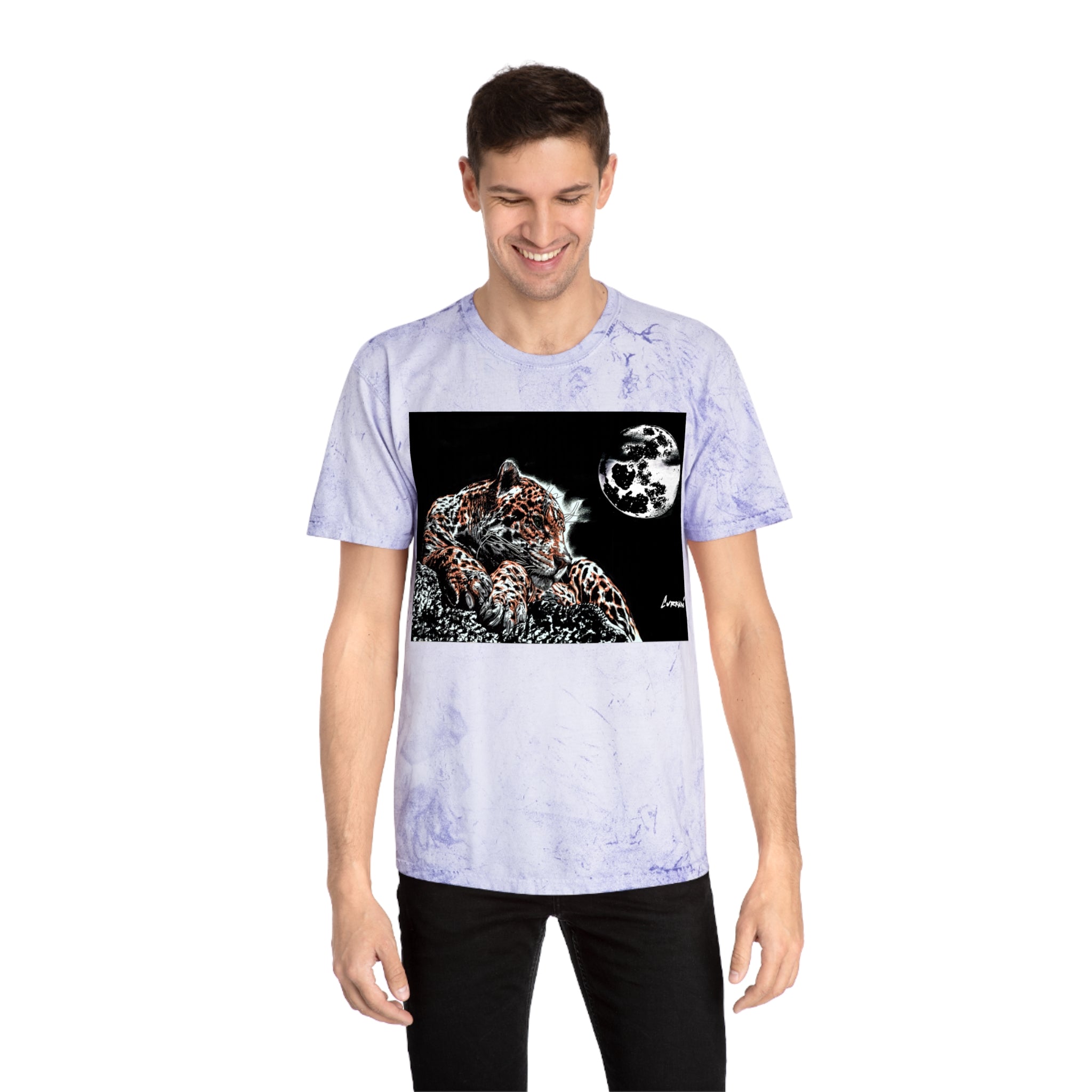 Leopard in the Moonlight T Shirt Original Hand Drawn Art