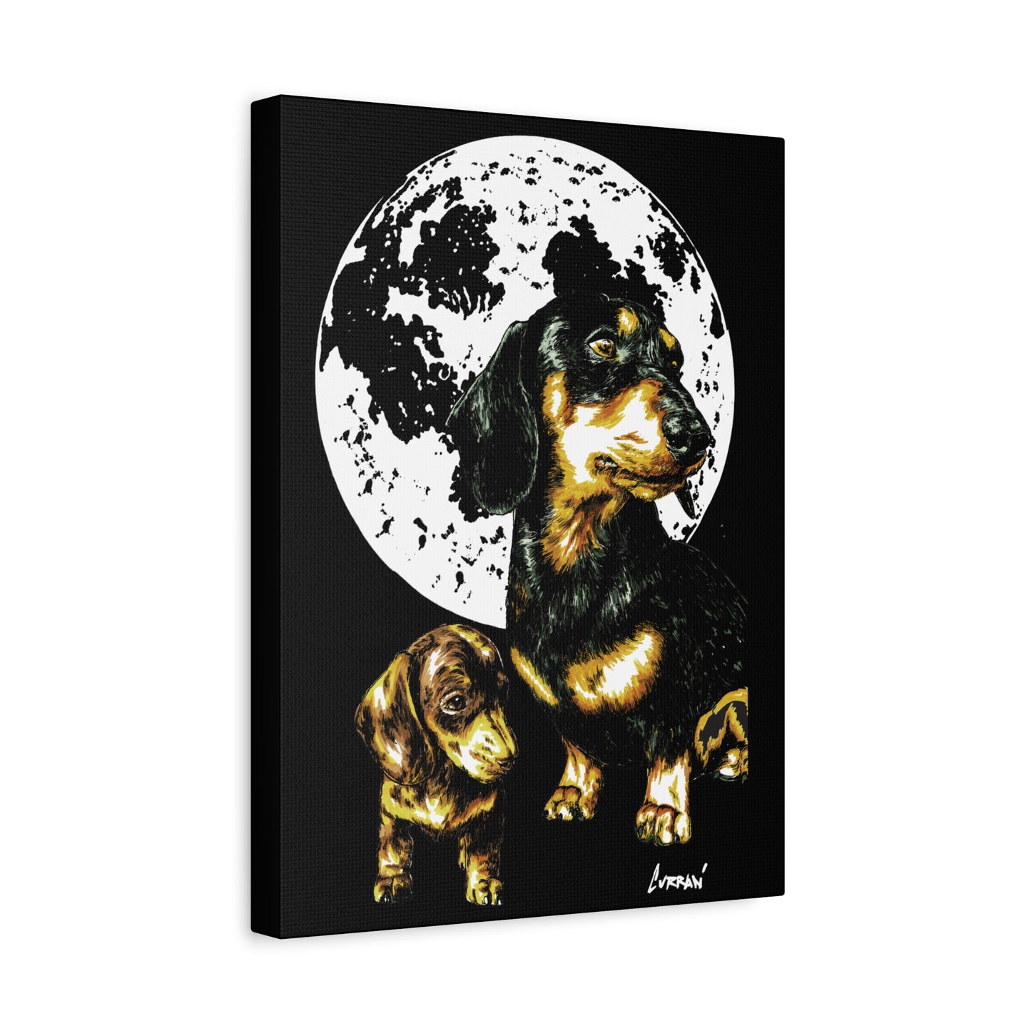Dachshund Canvas Print of the Original, hand drawn wall art