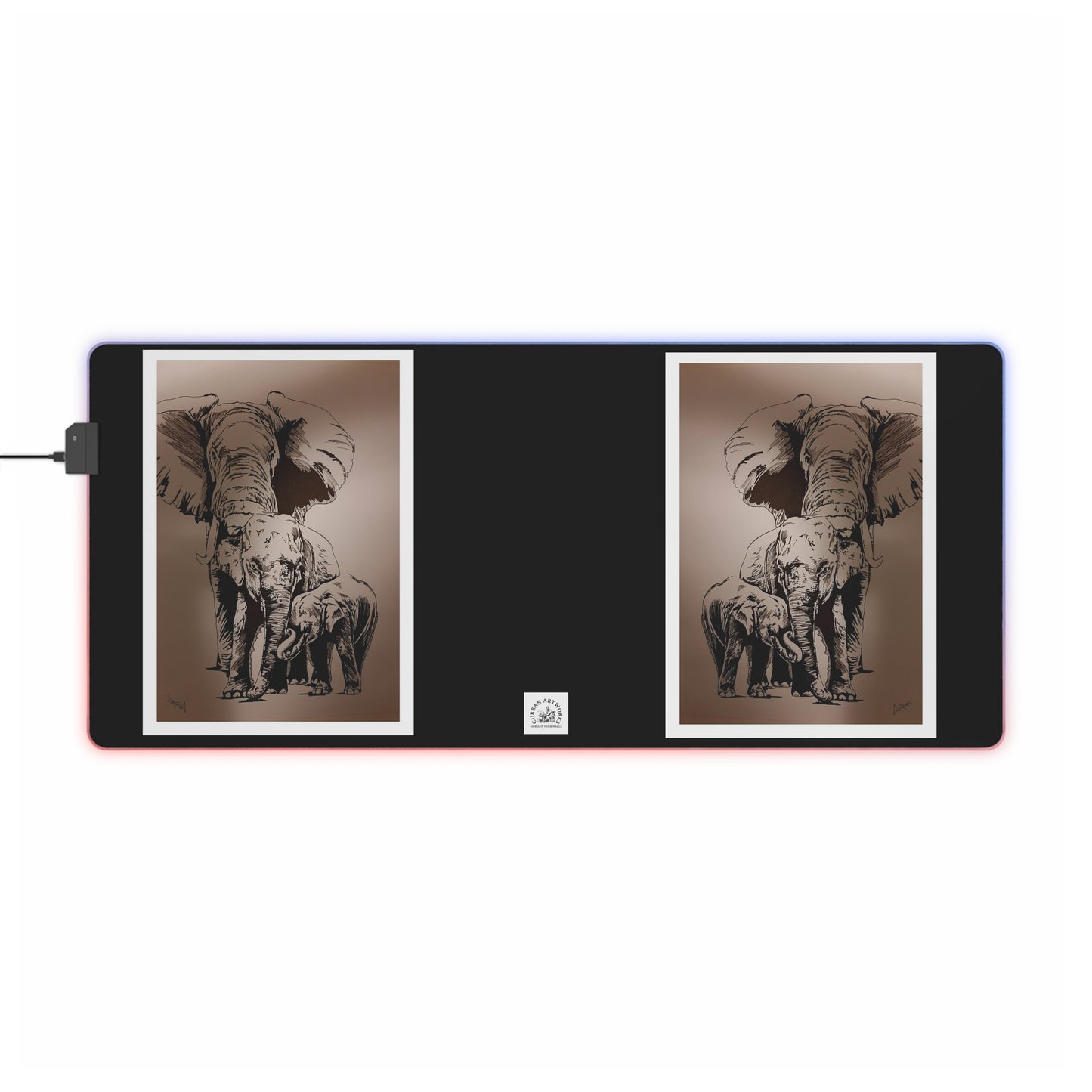 Illuminated Elephant Design Gaming Mouse Pad