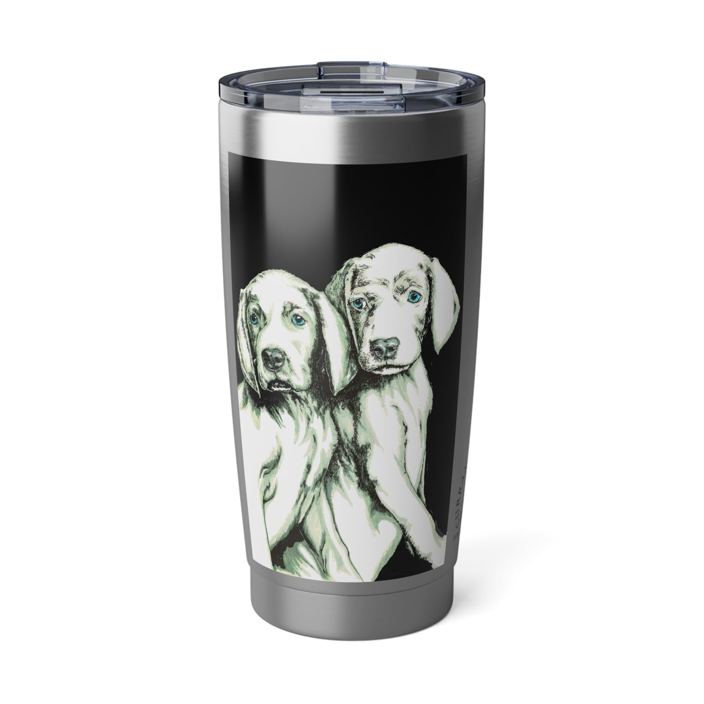 Puppy 20oz Tumbler, Puppy Art Travel Mug, Original Hand Drawn Gift for Dog Lovers, Cute Pup Drinking Cup, Wanderlust Coffee Holder