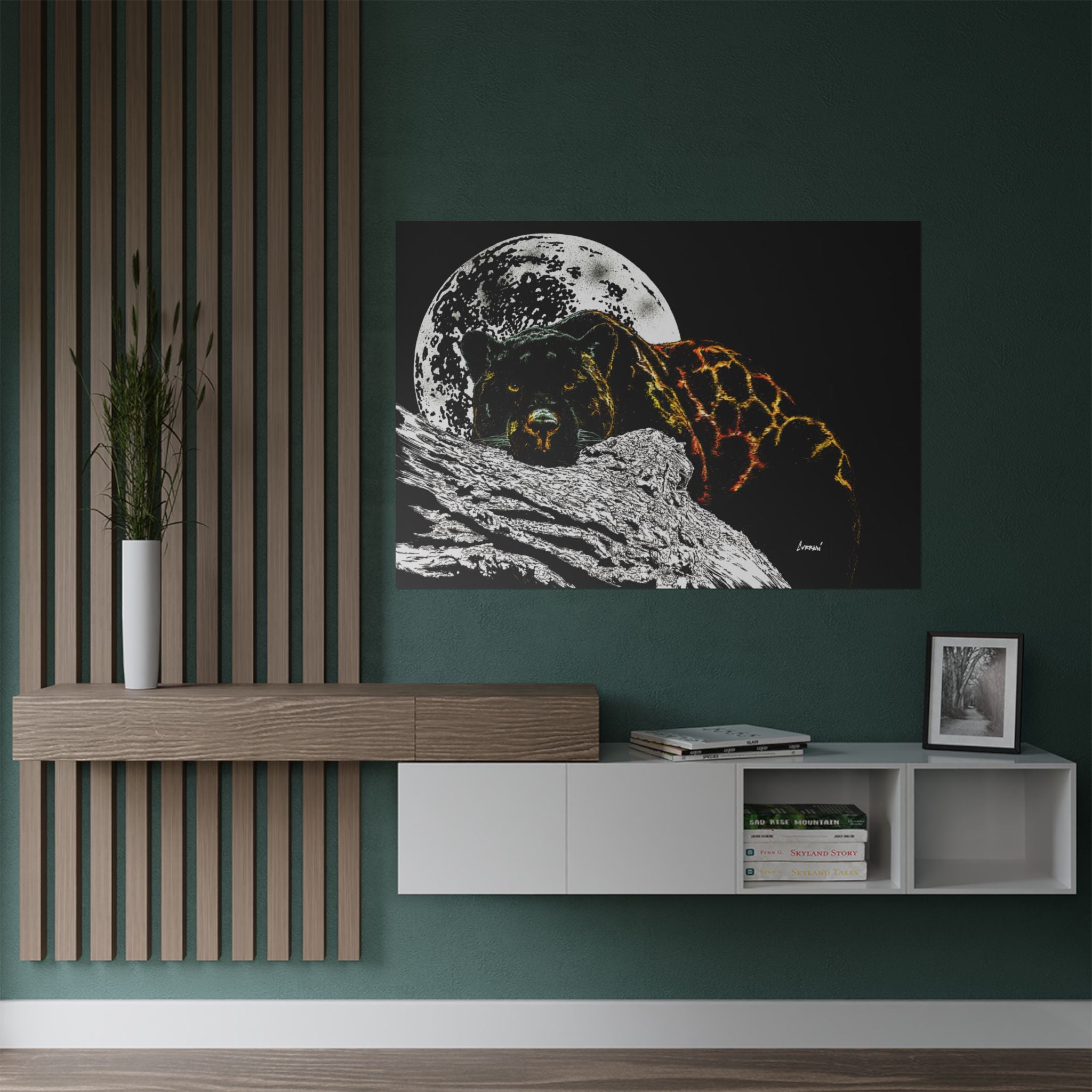 Majestic Bear Satin Poster - Night Moon Art Print (300gsm)