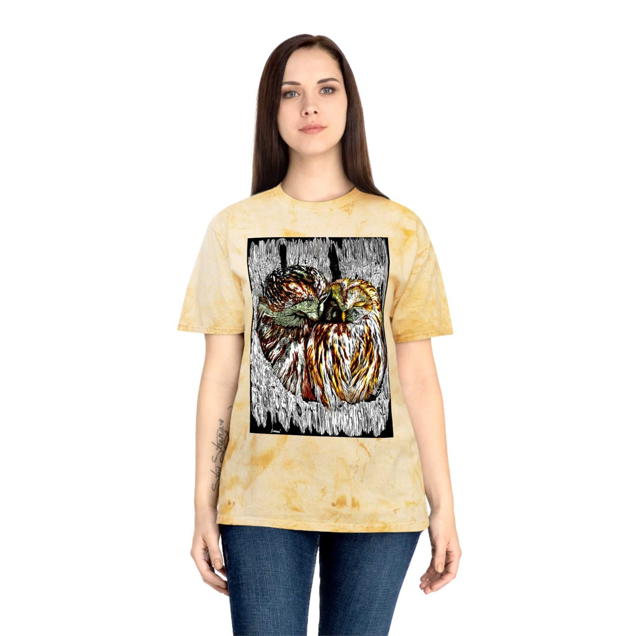 Two Owls in a Tree T-Shirt Original Hand Drawn Art