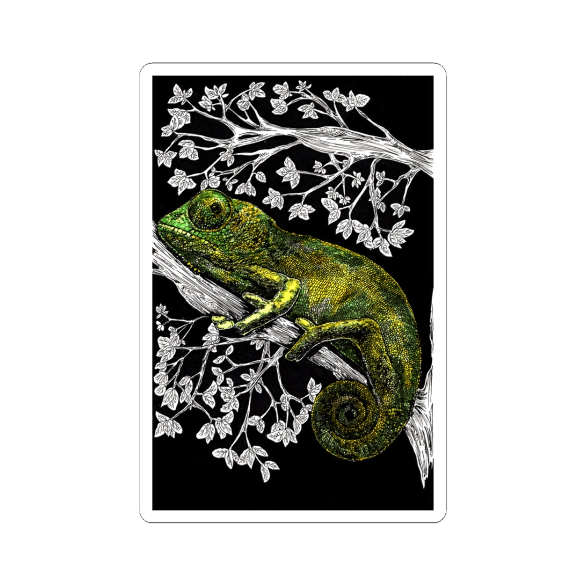 Vibrant Chameleon Kiss-Cut Stickers for Nature Lovers
