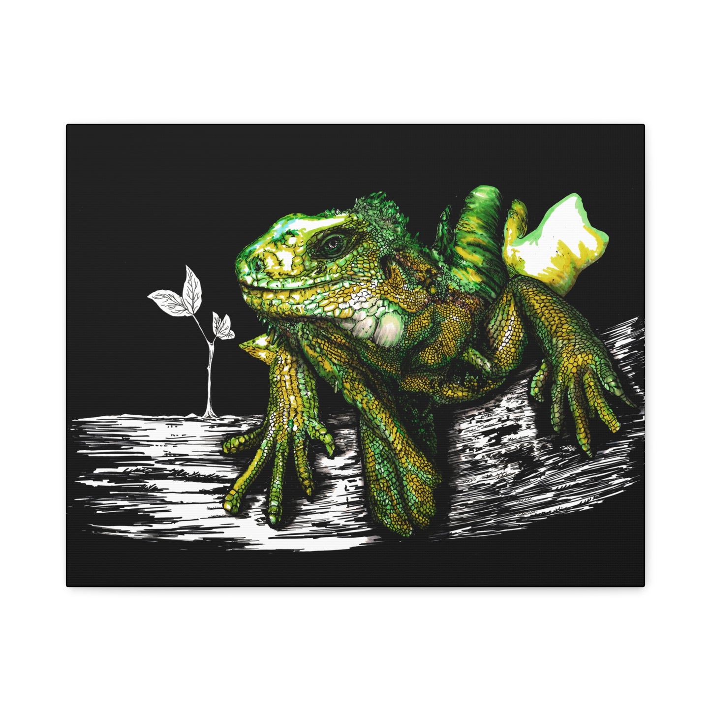 Iguana Print, Hand-Drawn Reptile Art, Lizard Wall Decor