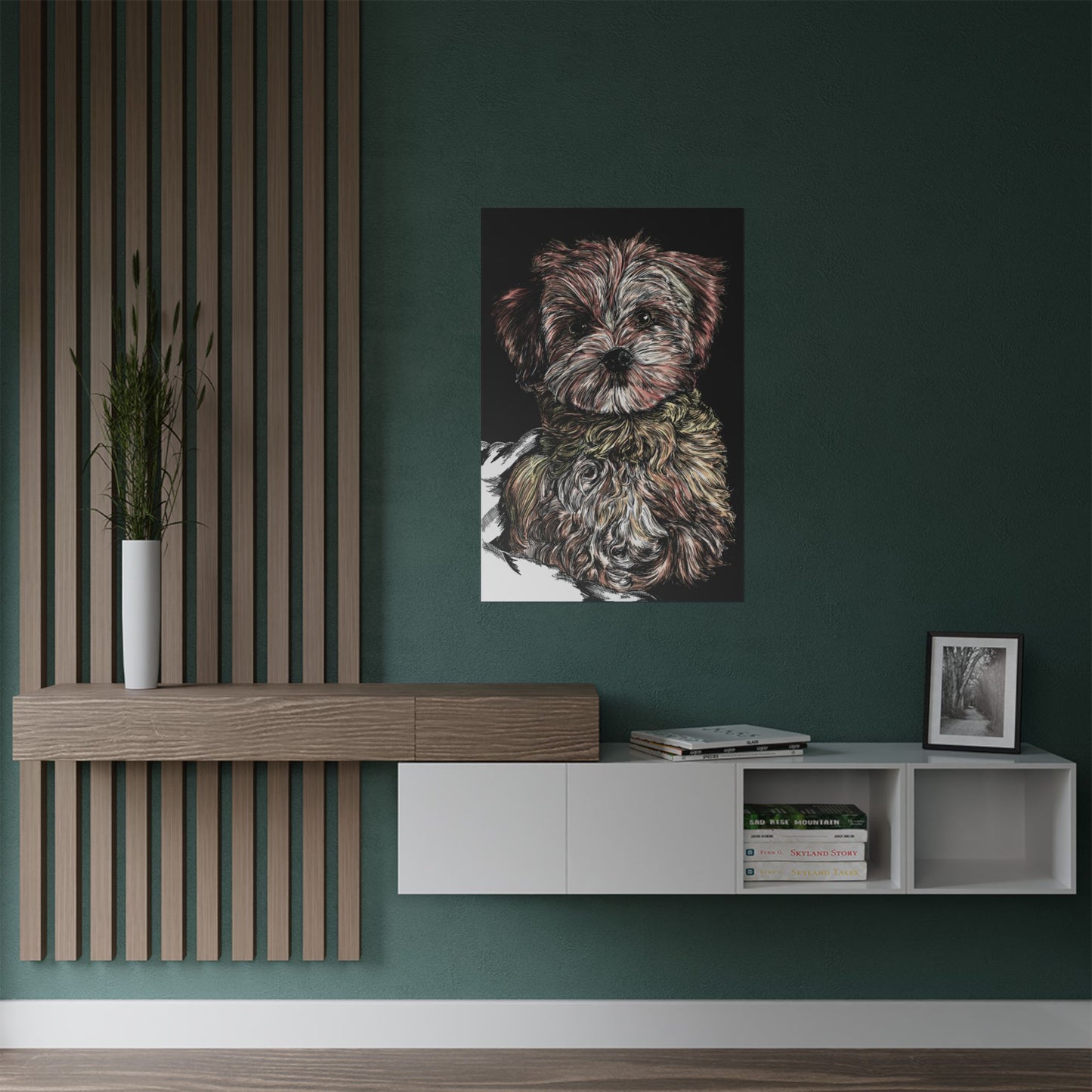 Custom Dog Portrait Satin Poster | 300gsm Pet Art Print