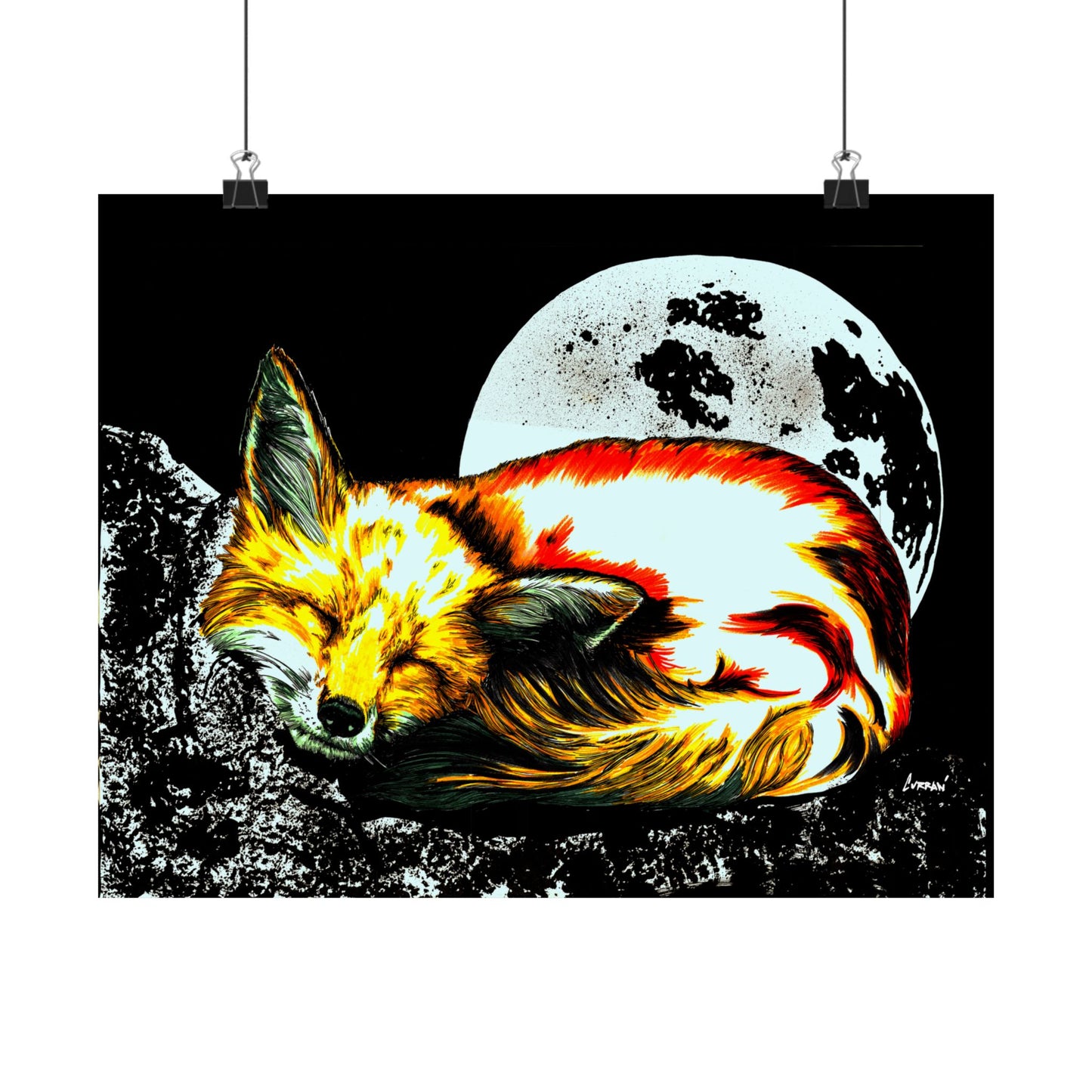 Dreamy Fox Satin Poster - 300gsm Art Print for Animal Lovers