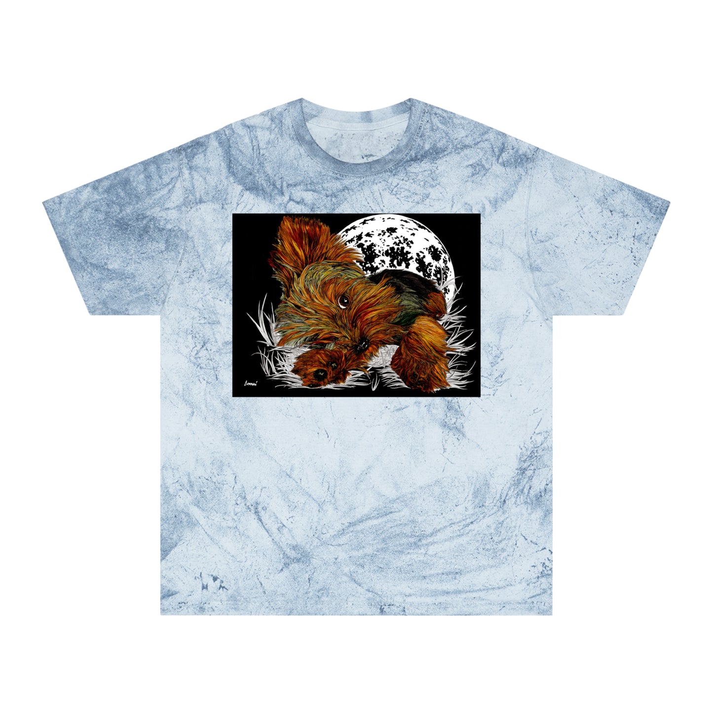 Colorful Puppy Moonlit Unisex T Shirt Perfect for Dog Lovers