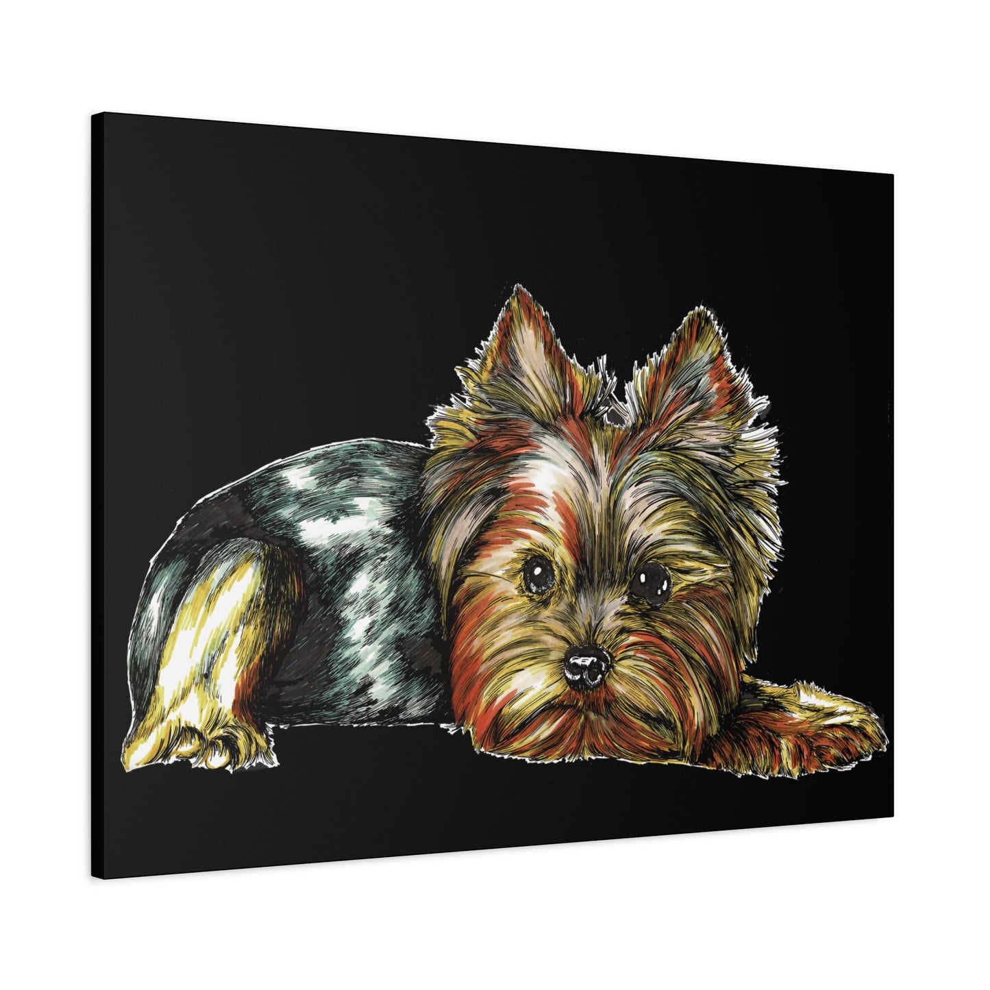 Yorkshire Terrier Canvas Art - Cute Dog Stretched Print for Pet Lovers