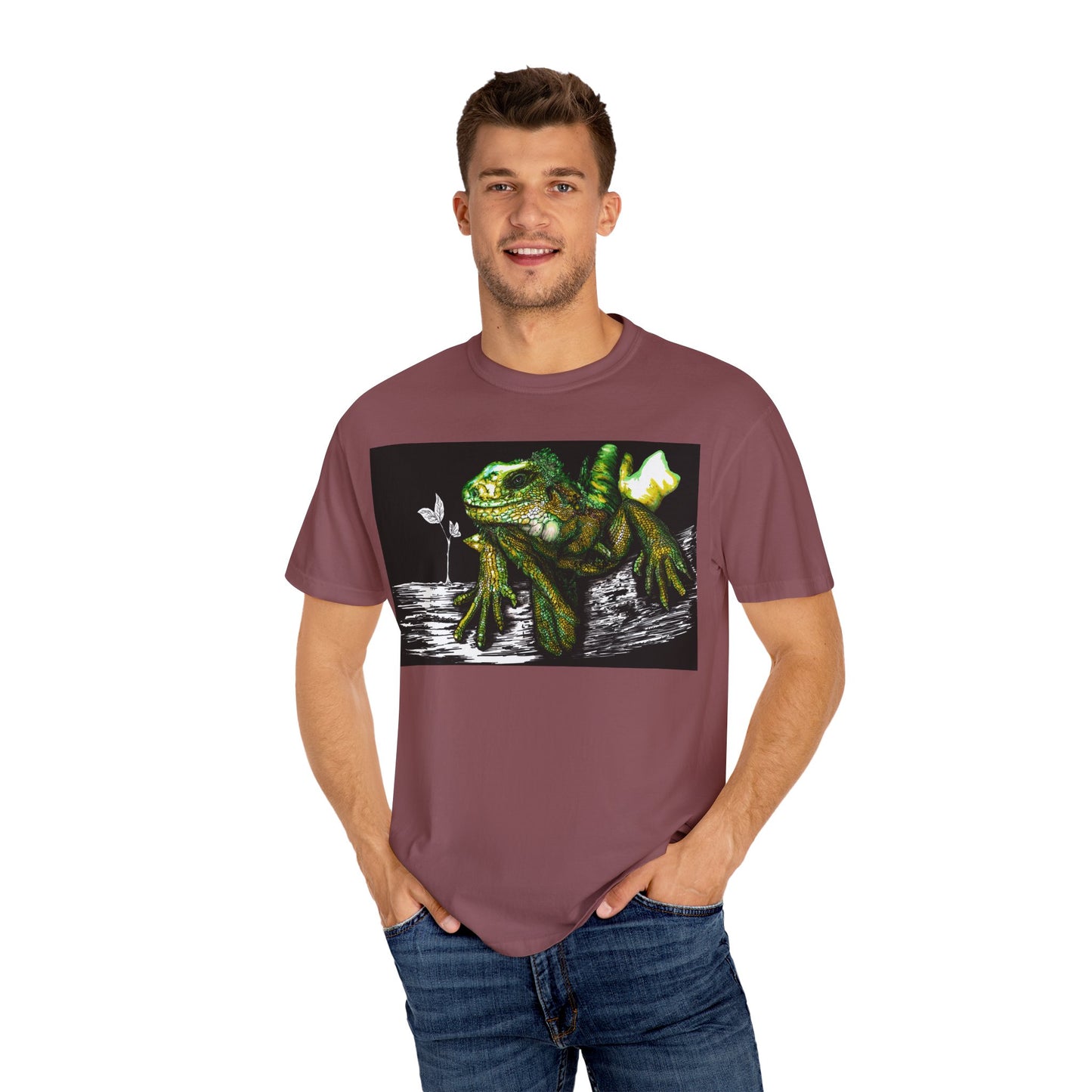 Iguana Unisex T-shirt - Hand Painted Art Design
