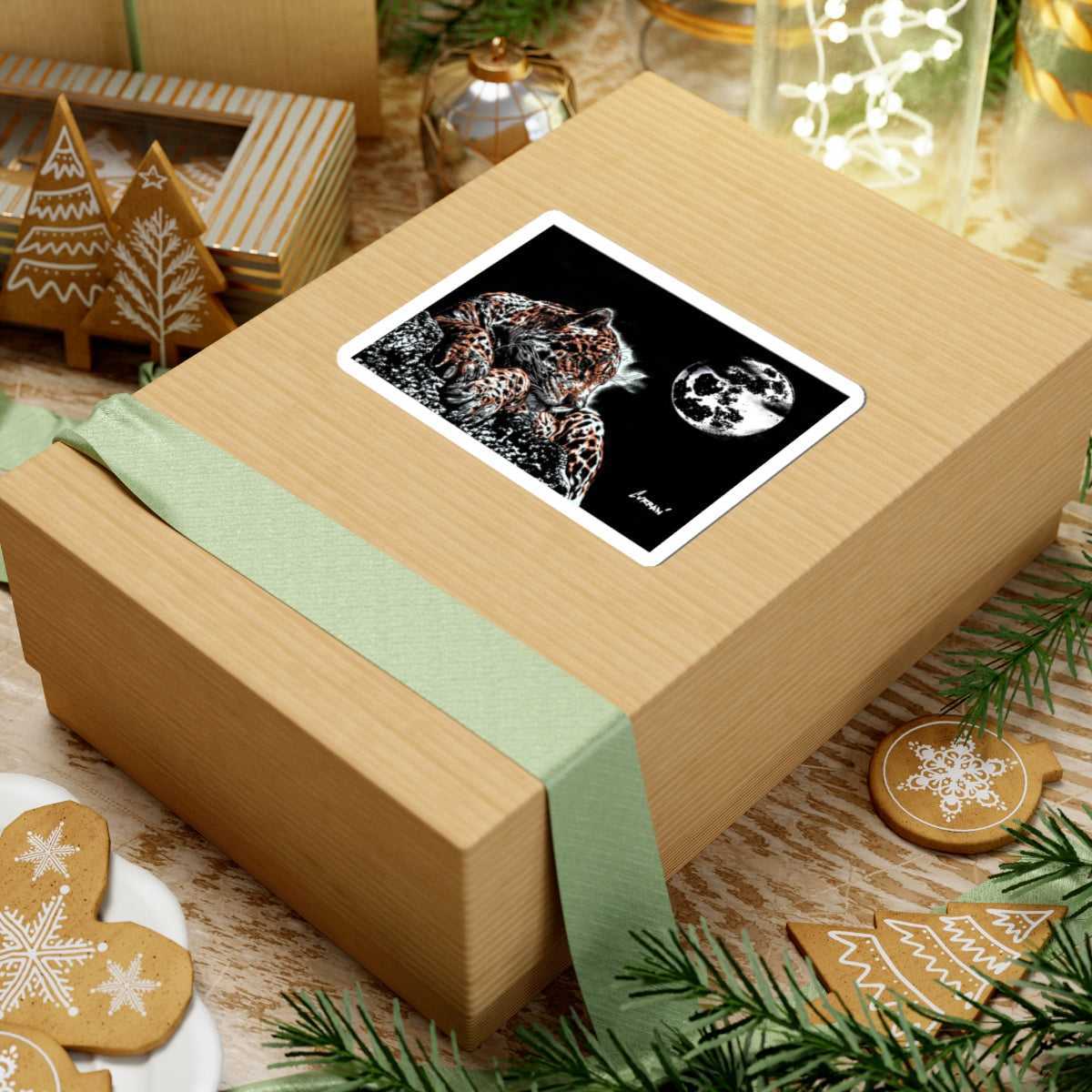 Unleash your wild side with Wild Leopard Kiss-Cut Stickers - Bold Animal Art for Laptop & Decor. Add a fierce touch to your tech and space!