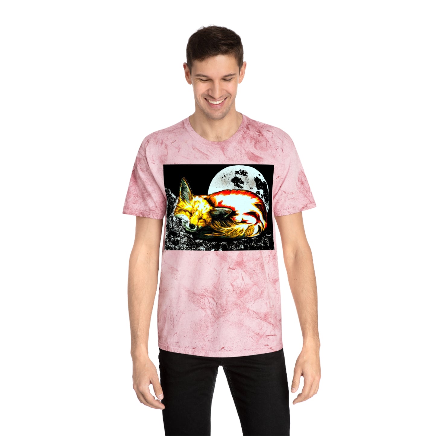 Red Fox Unisex T Shirt with Color Blast Design