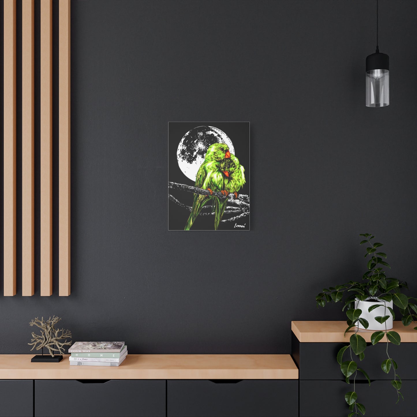 Lush Lovebirds Canvas Art Prints, Stretched Matte Wall Decor