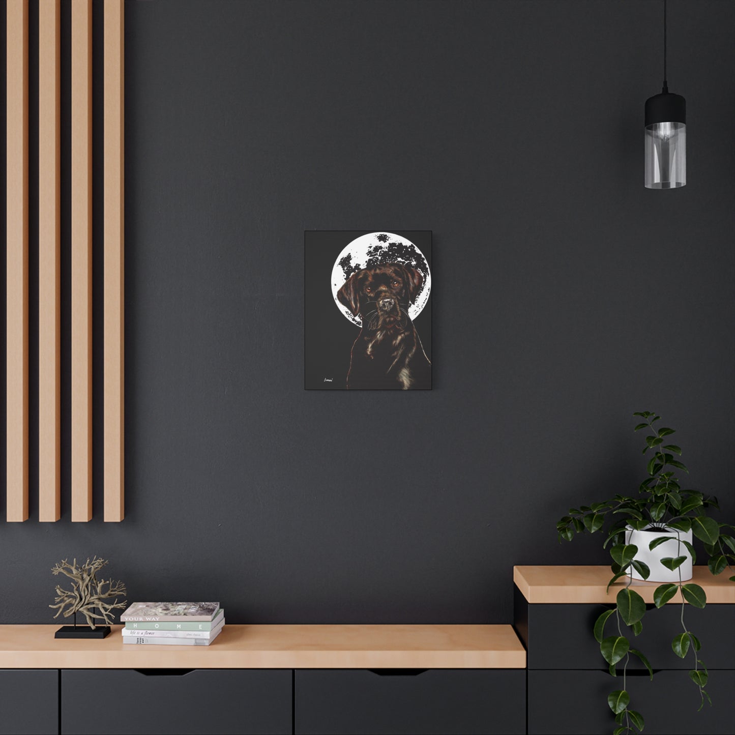 Chocolate Lab in Moonlight Wall Art Print of the Original
