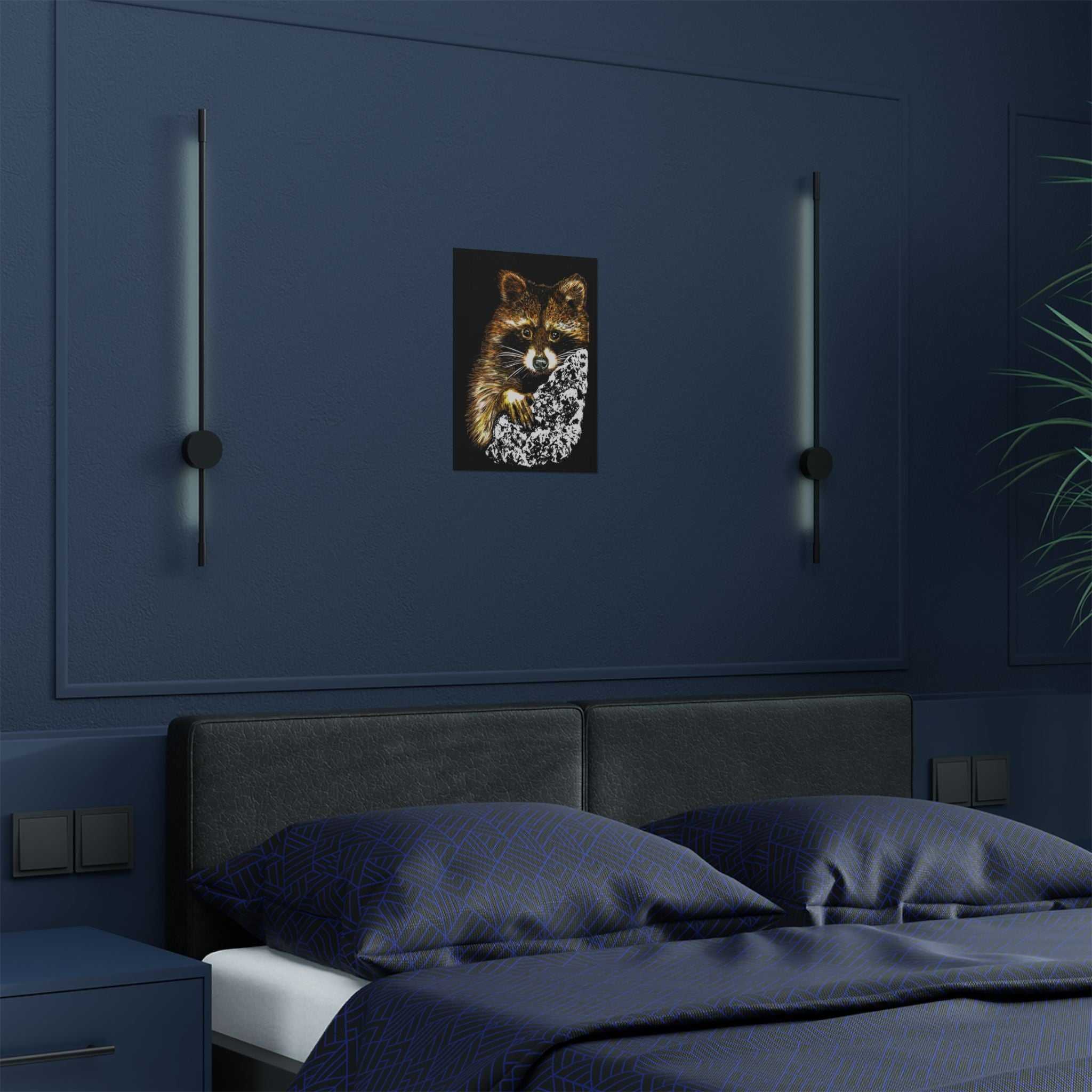 Bring the beauty of nature home with our Raccoon Wildlife Satin Poster - Hand-Drawn Raccoon Art Print. Add a touch of whimsy to your space today!