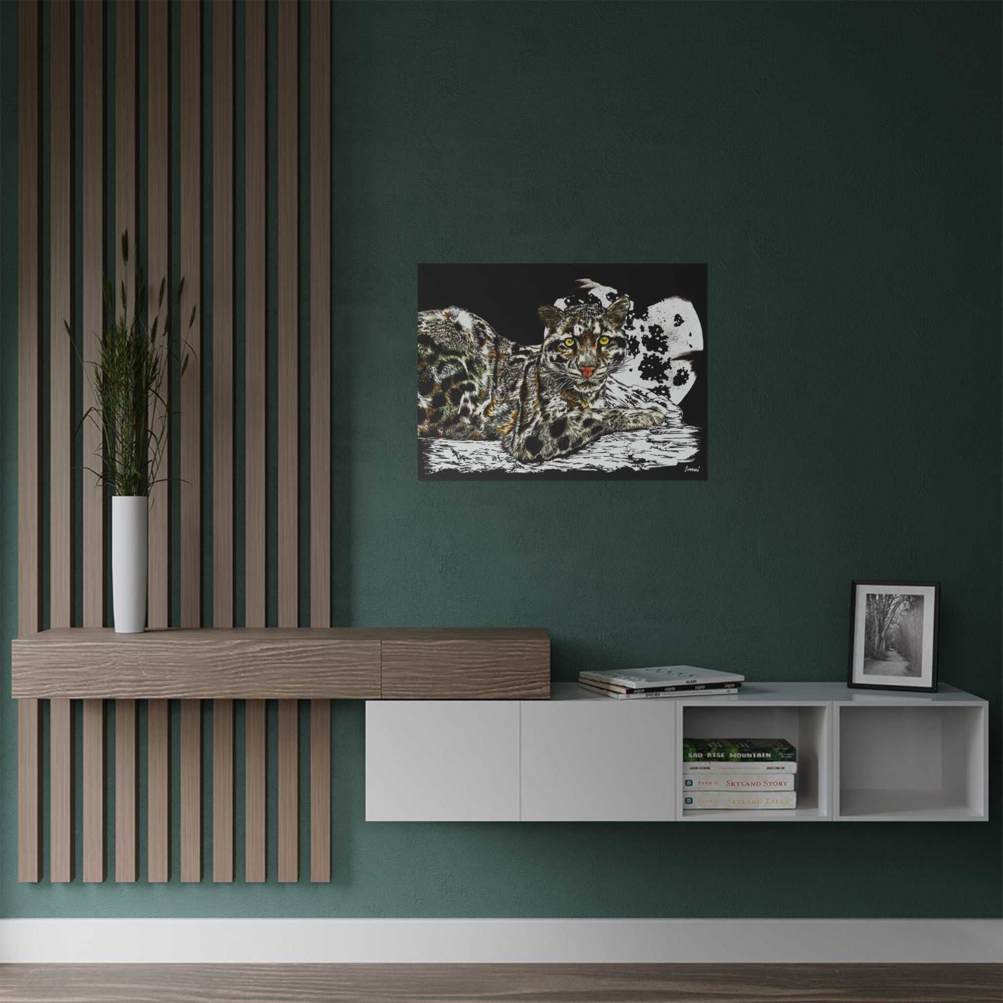 Majestic Snow Leopard Satin Poster, Art Print