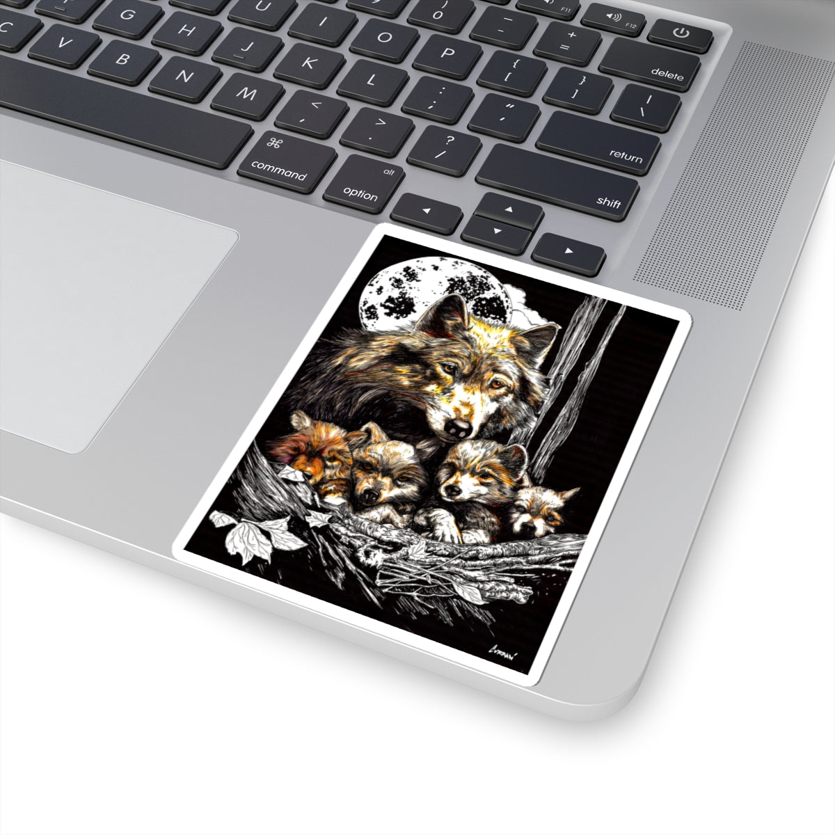 Moonlit Wolf Family Kiss-Cut Stickers - Nature Lover's Collection