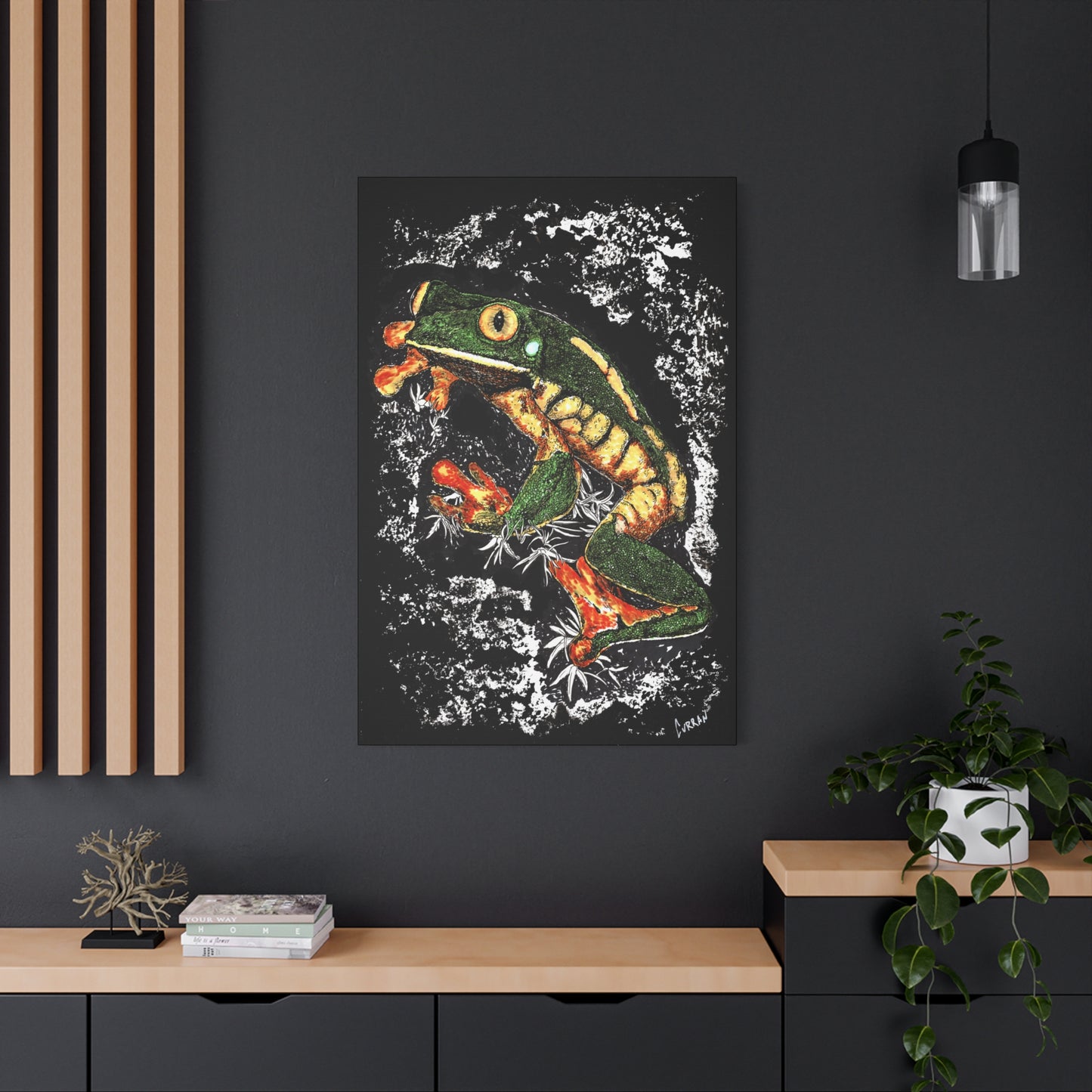 Frog Wall Art Print of the Original, hand drawn wall art