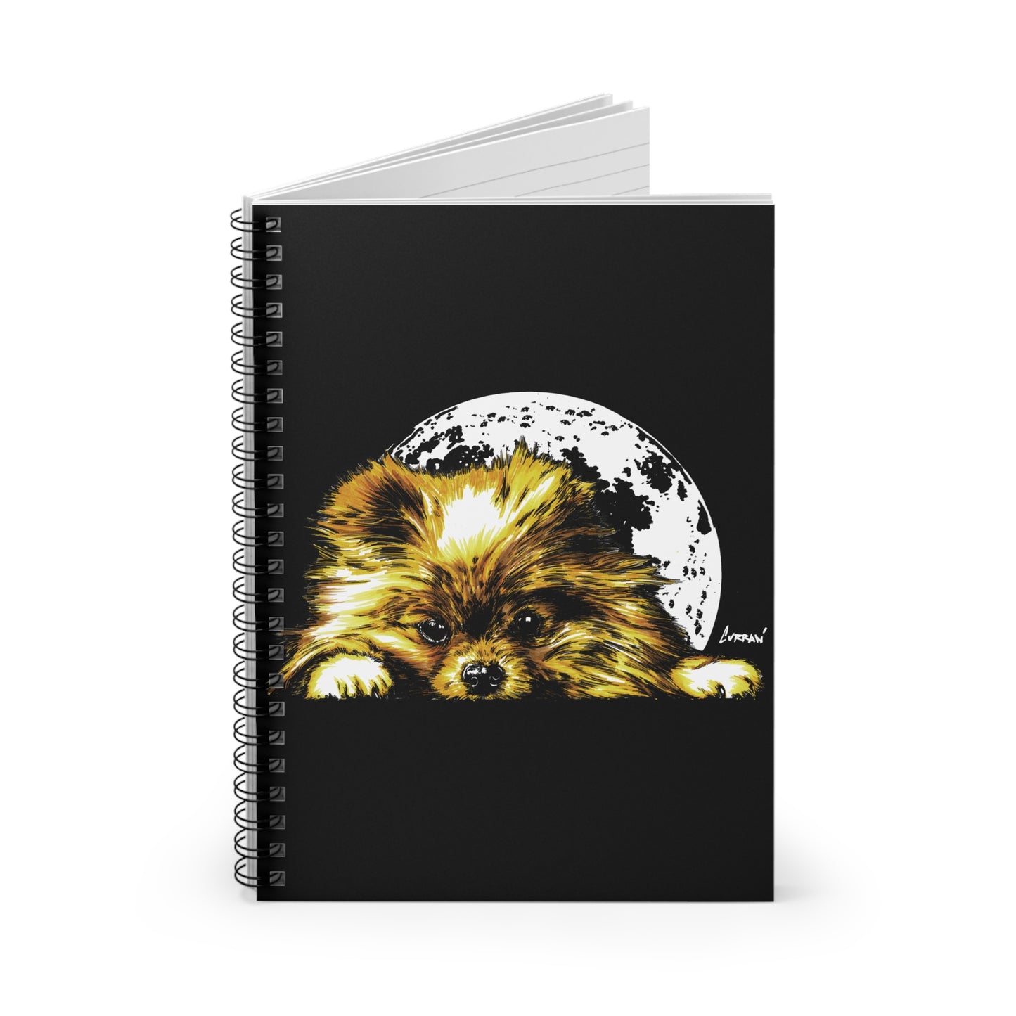 Pomeranian Spiral Notebook – Ruled Line, Original Hand-Drawn Art