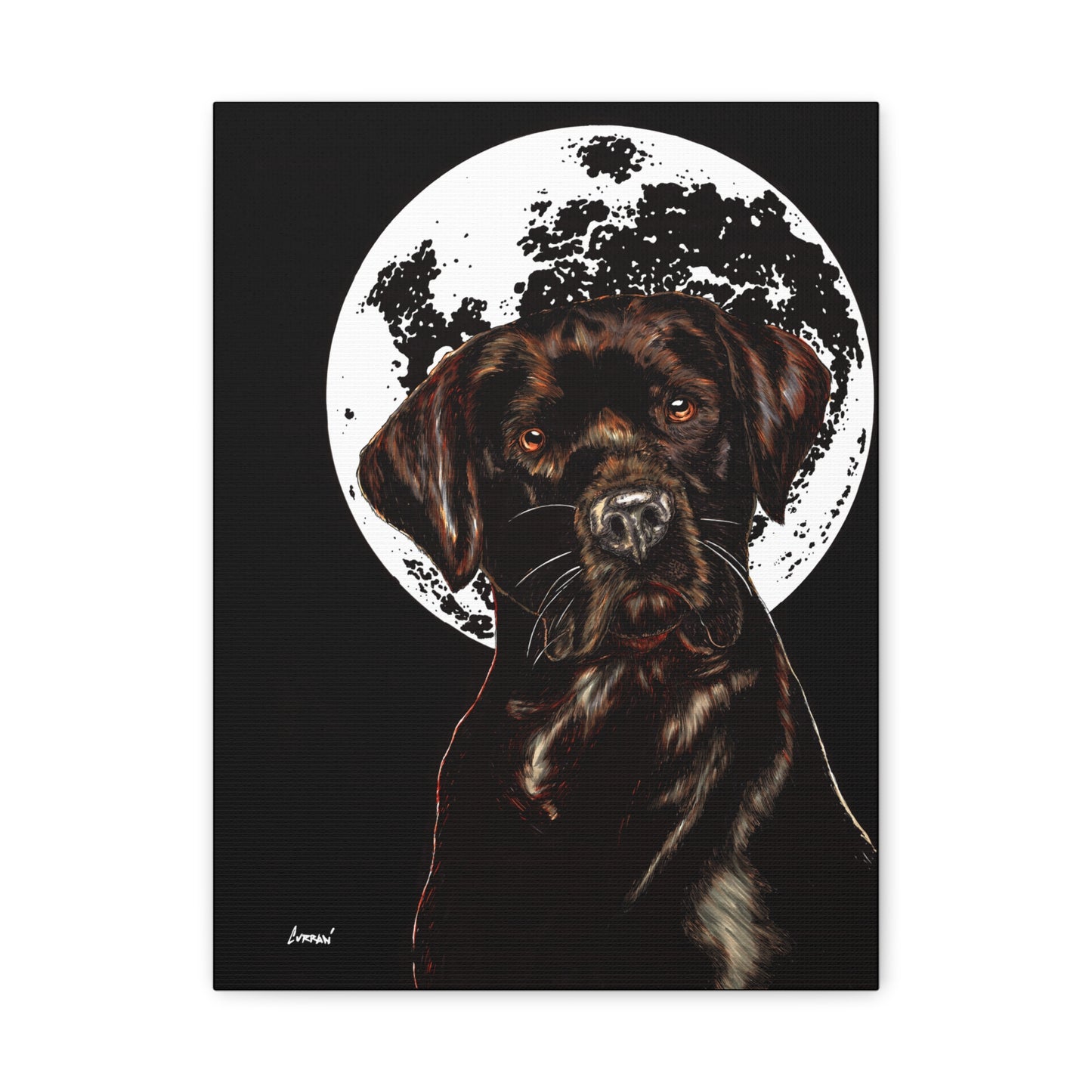 Chocolate Lab in Moonlight Wall Art Print of the Original