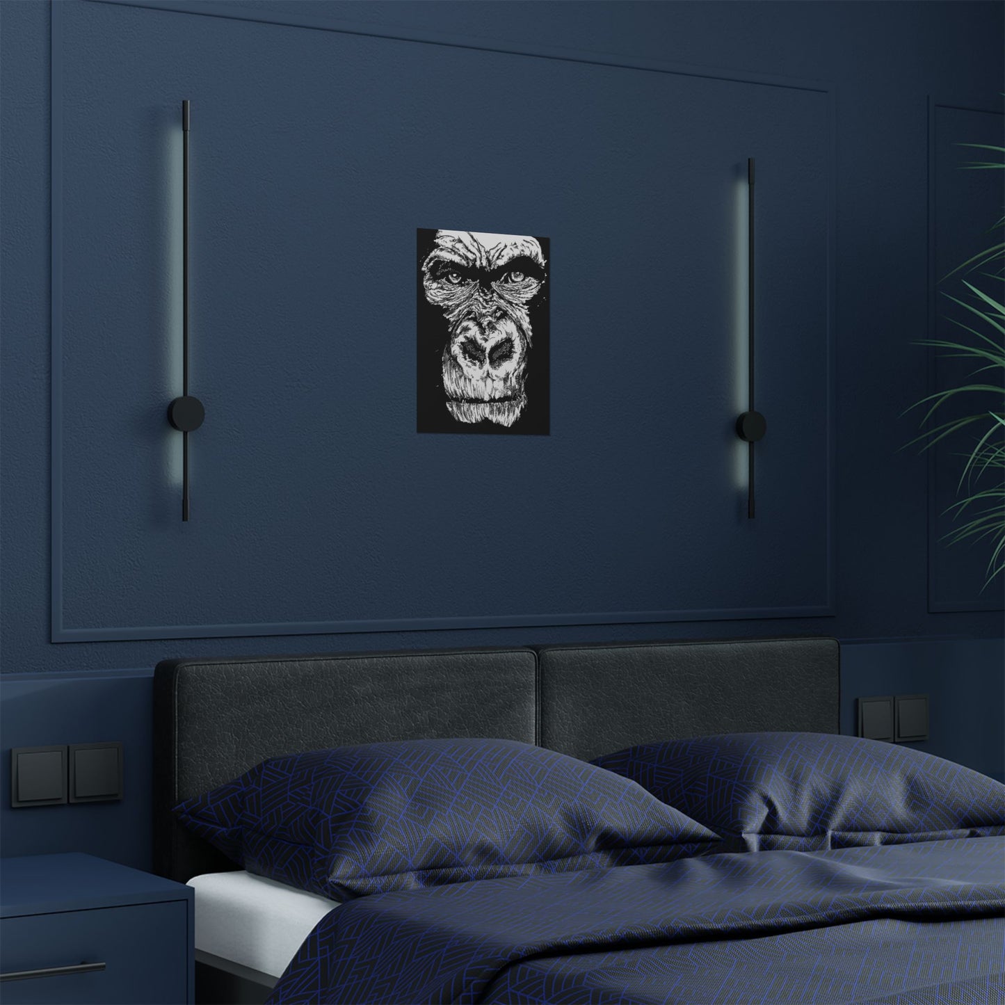 Gorilla Art Satin Poster | Eye-Catching Wildlife Decor