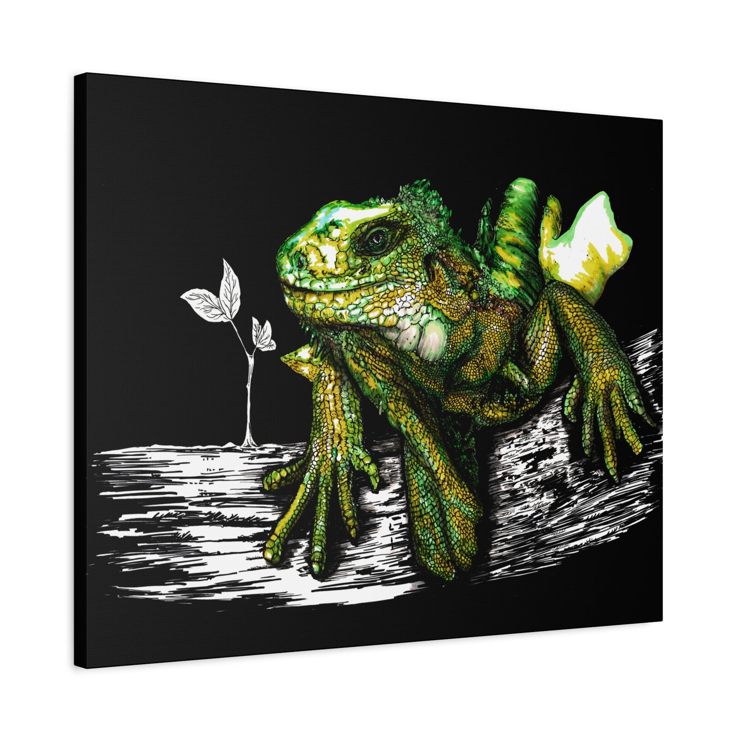 Iguana Print, Hand-Drawn Reptile Art, Lizard Wall Decor