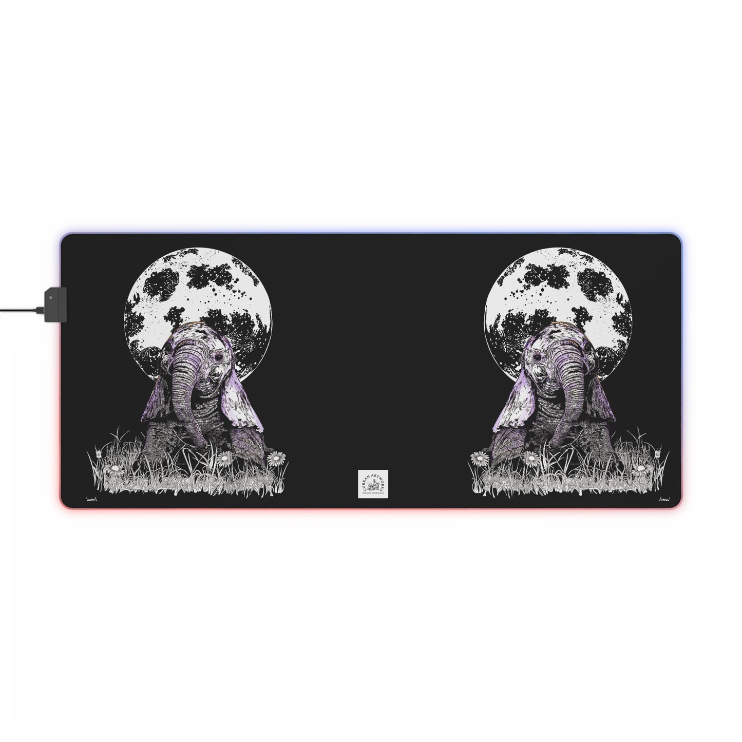 LED Elephant Gaming Mouse Pad - Stylish Setup for Gamers