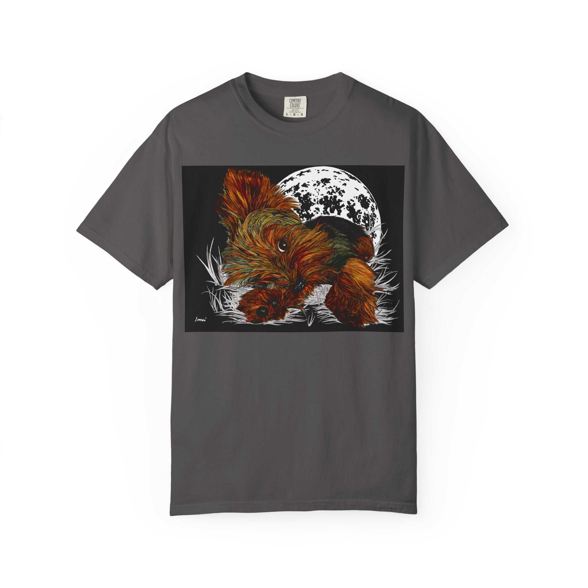 The perfect blend of style and comfort with our Yorkie Terrier 1 Unisex Garment-Dyed T-Shirt featuring original hand-drawn art. Stand out from the rest!