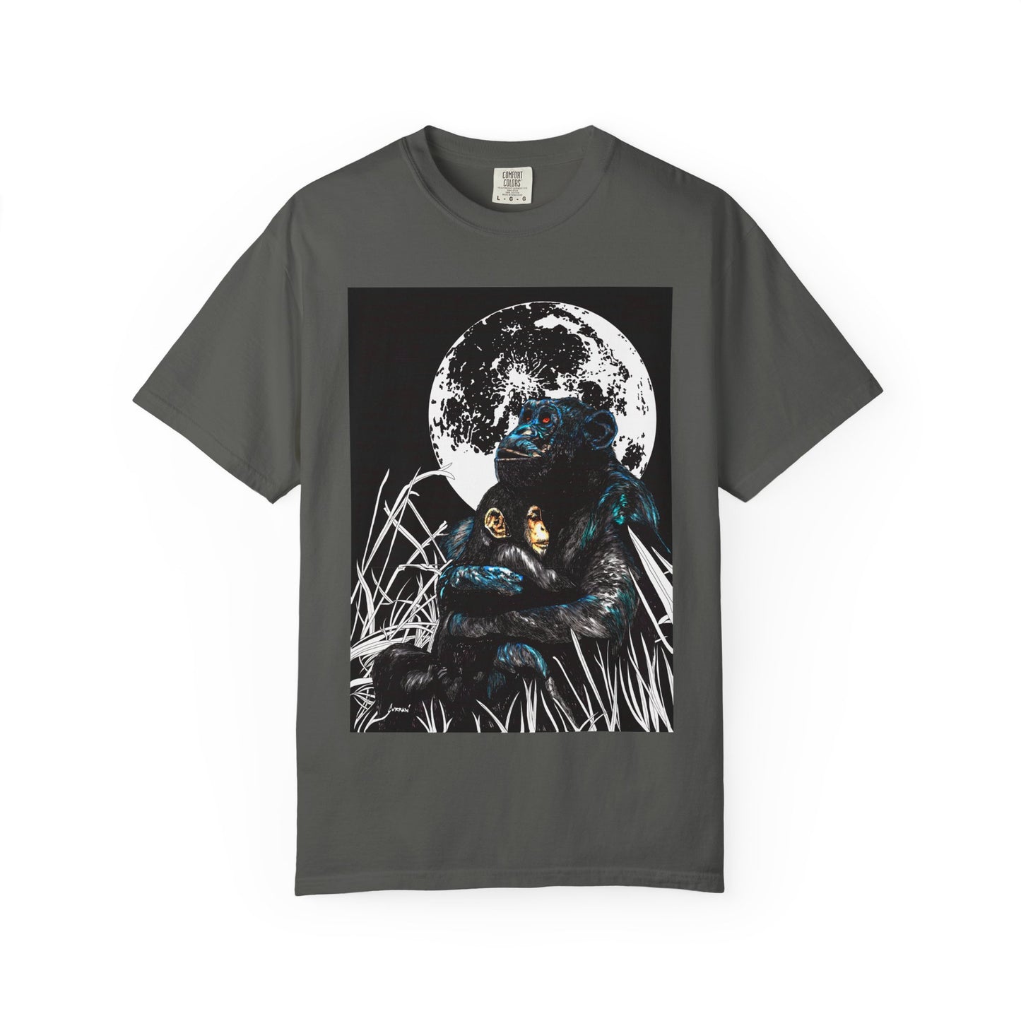Moonlit Gorilla and Child Unisex Garment-Dyed T-Shirt