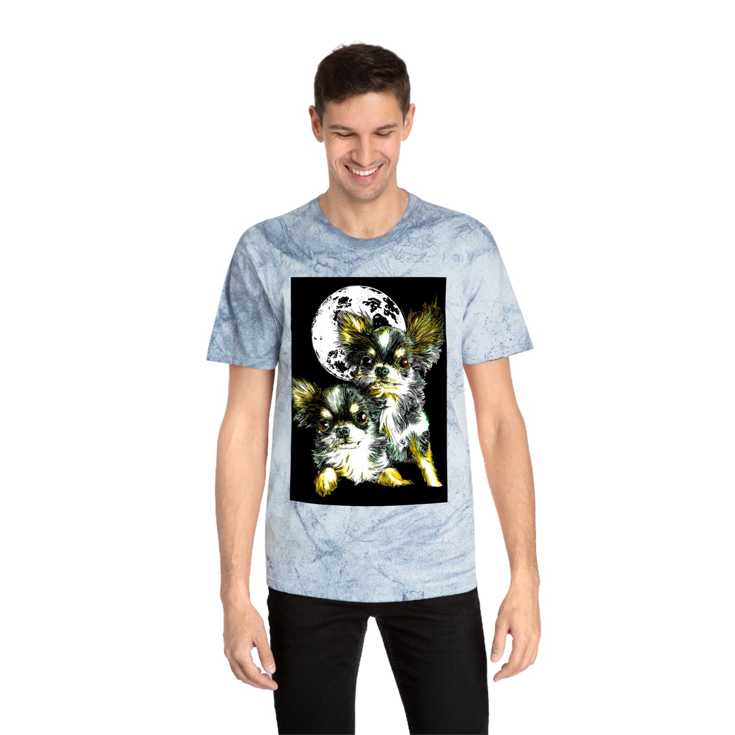 Chihuahua Unisex Color Blast T-Shirt - Moonlit Night Design