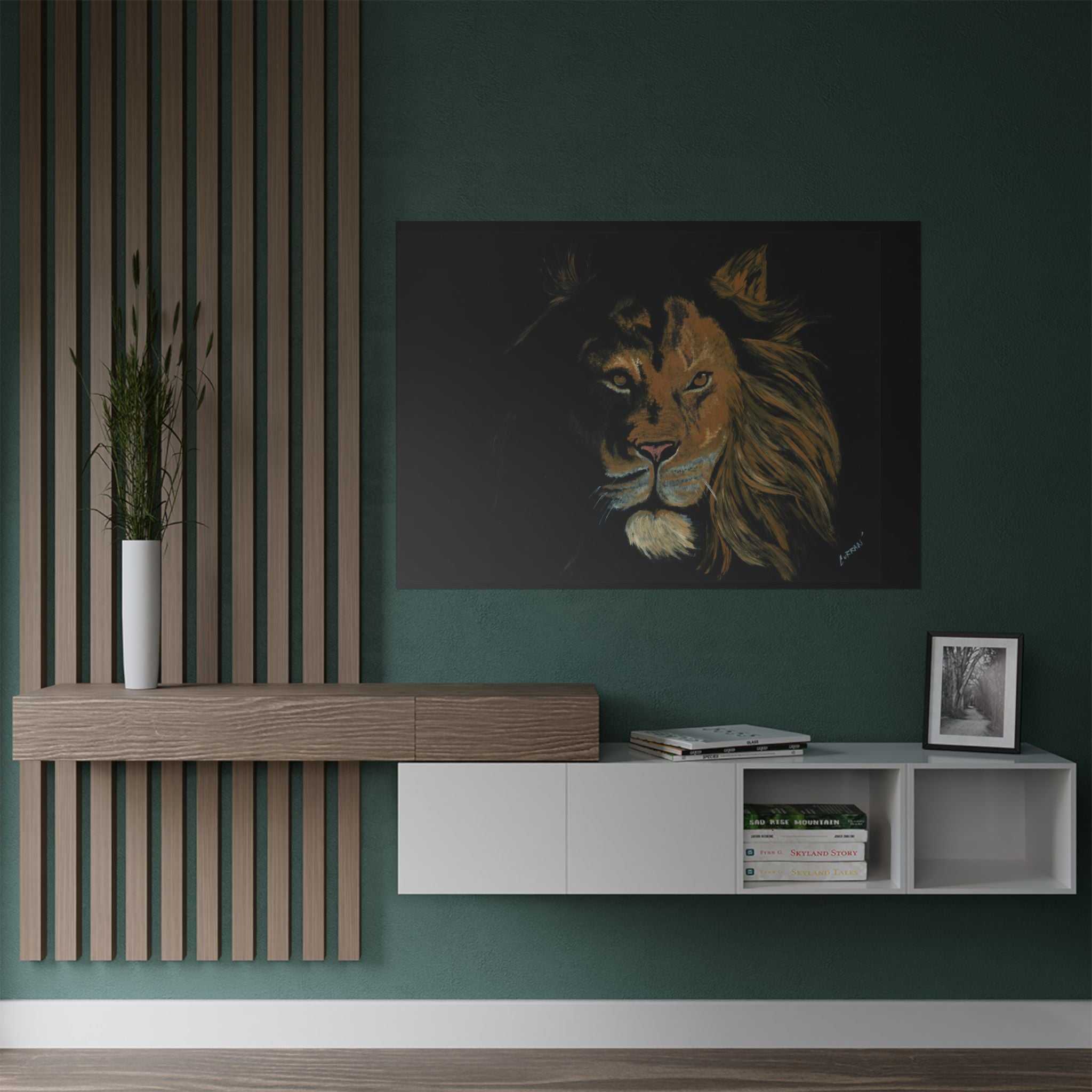 Majestic Lion Satin Poster - 300gsm Art Print for Home Decor