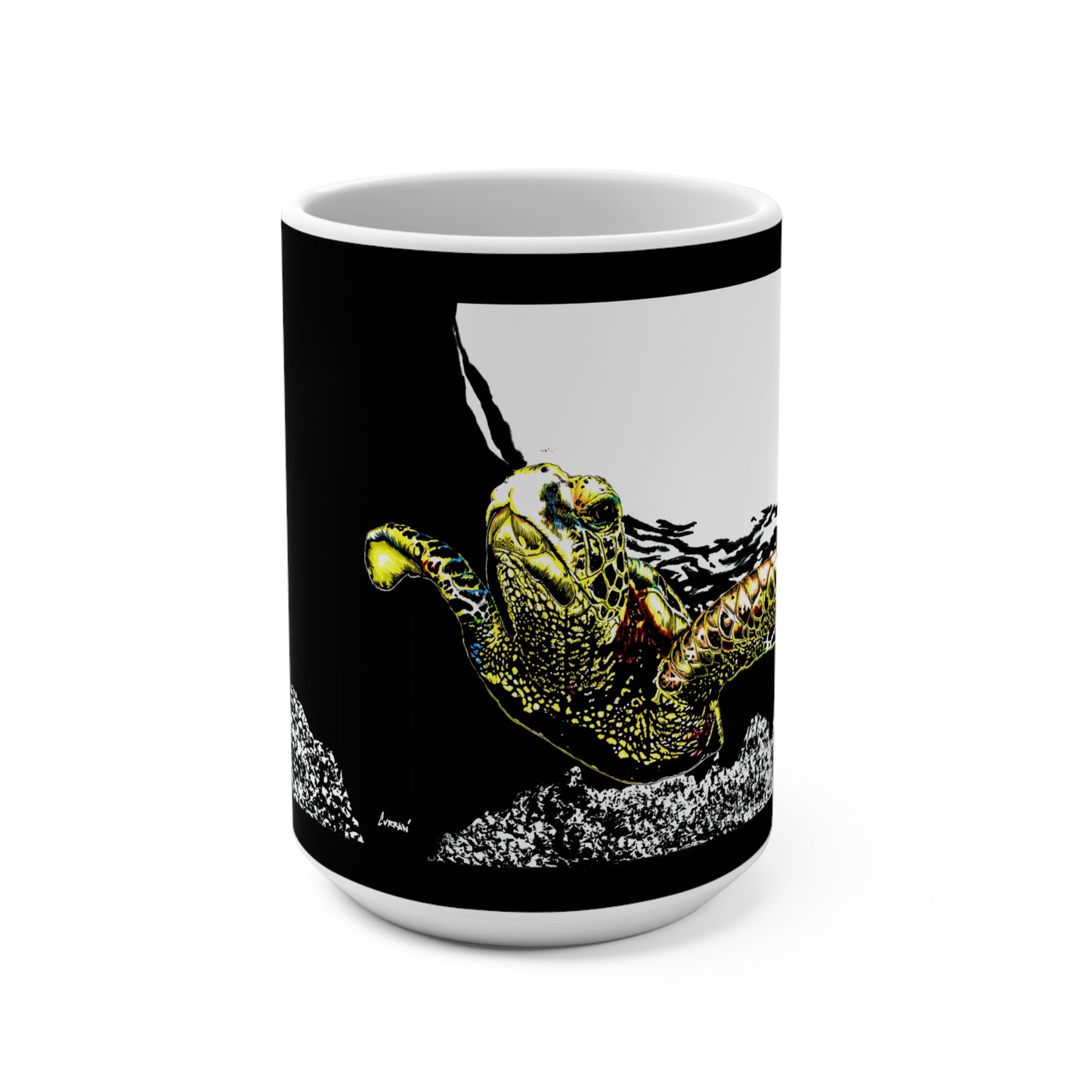 Ocean-Inspired Turtle Mug - 15oz Ceramic Coffee Cup for Nature Lovers