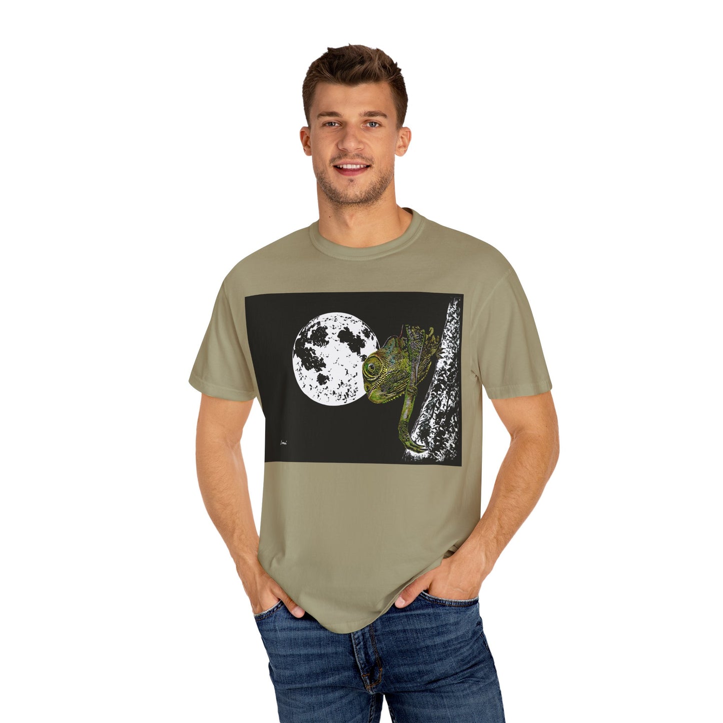 Moonlit Chameleon Unisex T-Shirt - Nature-Inspired Art Tee for Wildlife Lovers